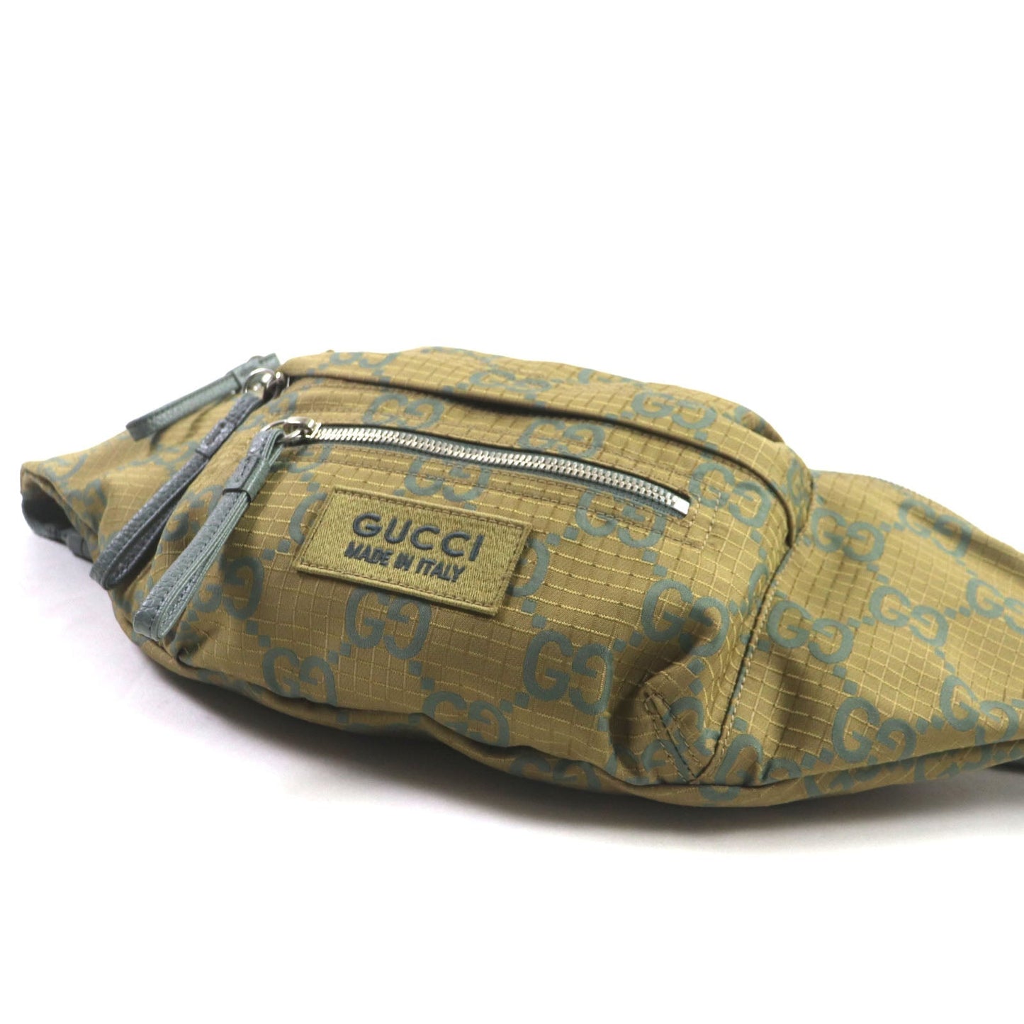 GUCCI Waist bag 792287 Nylon khaki GG Ripstop Belt Bag