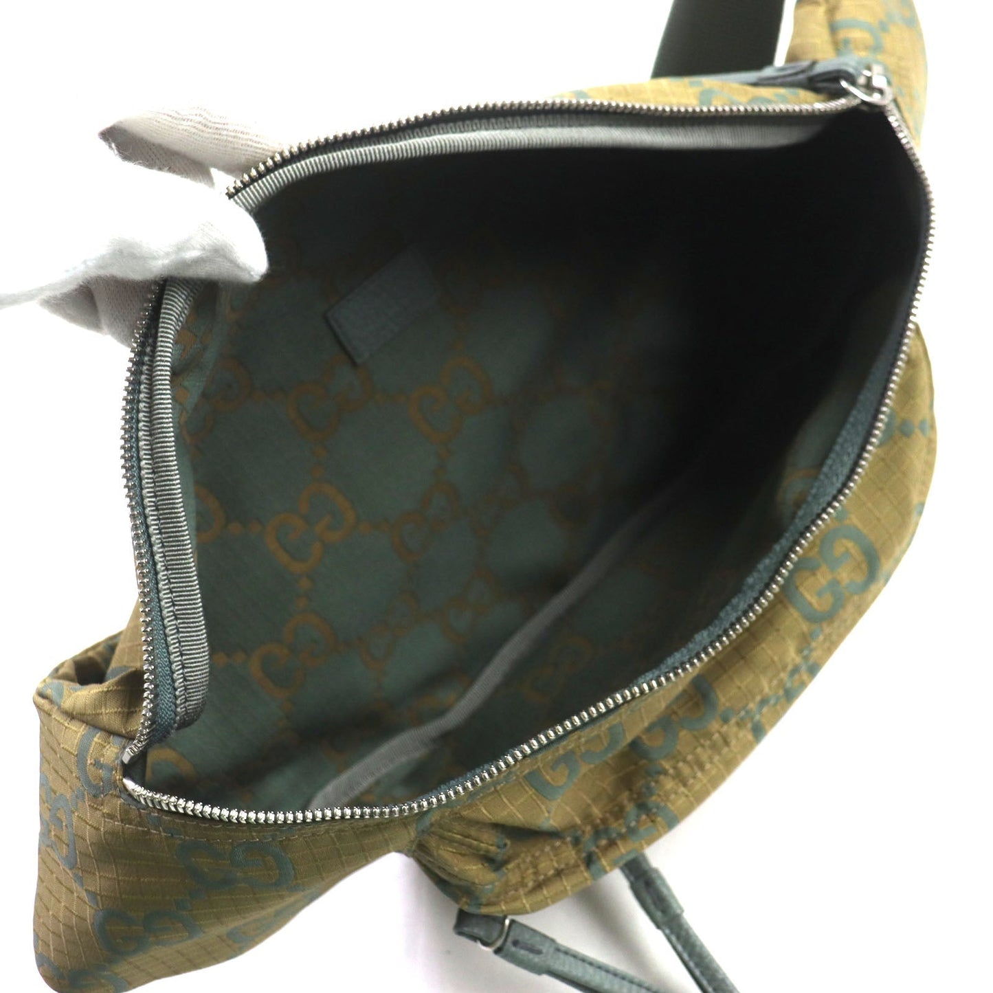 GUCCI Waist bag 792287 Nylon khaki GG Ripstop Belt Bag