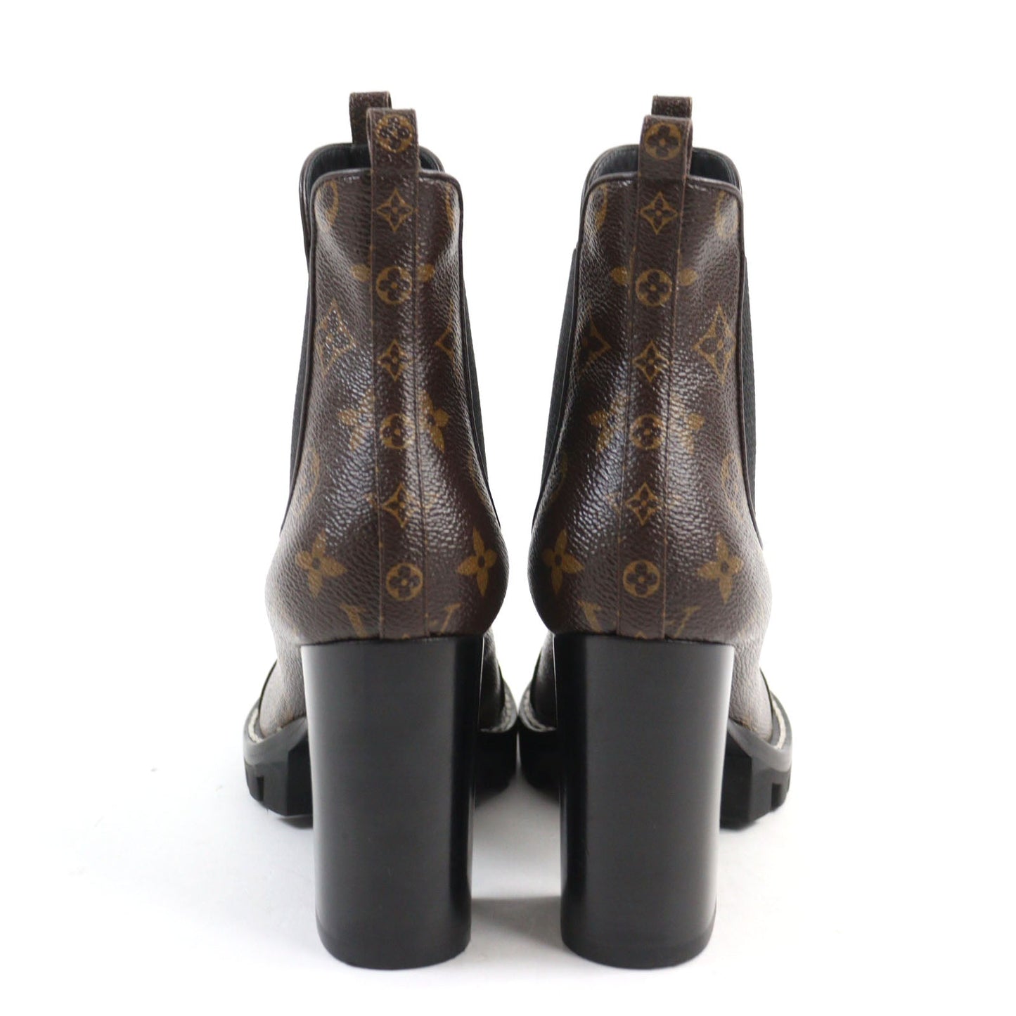 LOUIS VUITTON boots Monogram canvas Brown black Star Trail Line 38