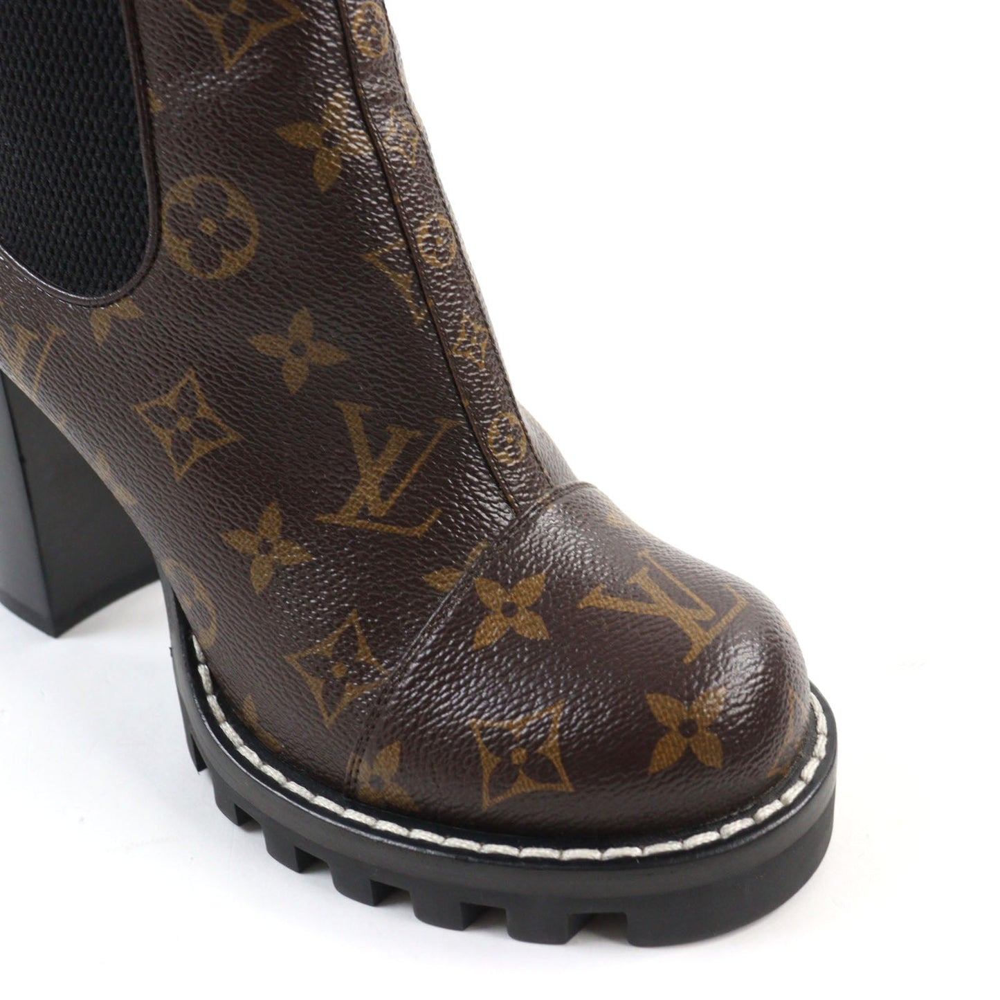 LOUIS VUITTON boots Monogram canvas Brown black Star Trail Line 38