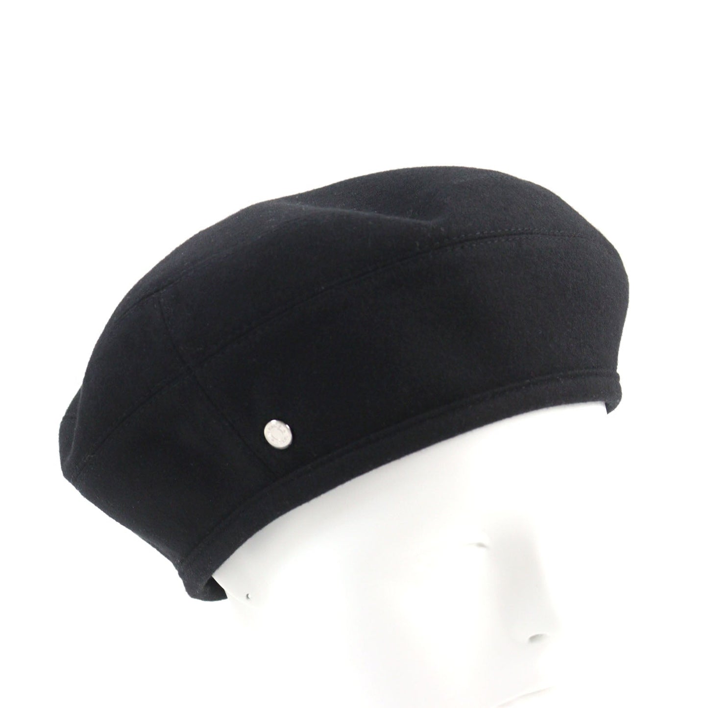 HERMES beret cashmere black Saint Honoré 58