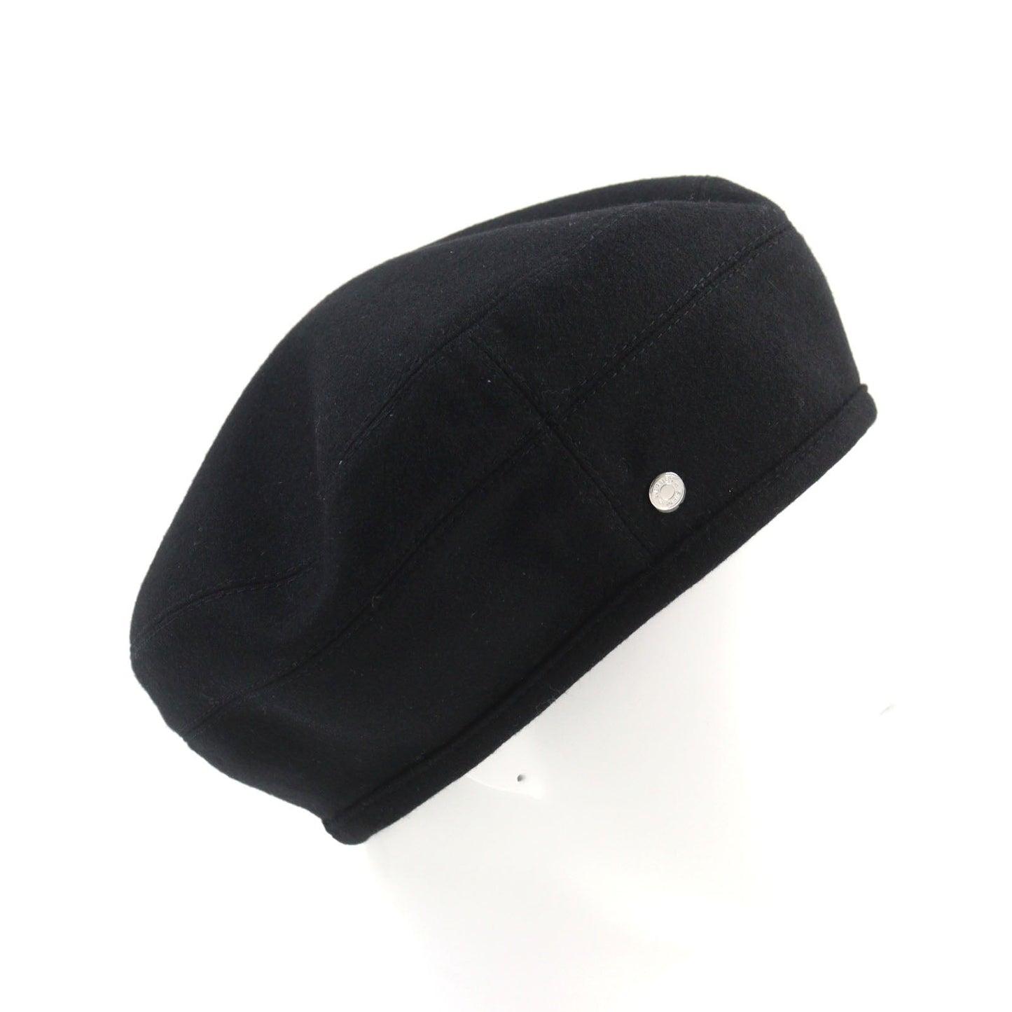 HERMES beret cashmere black Saint Honoré 58