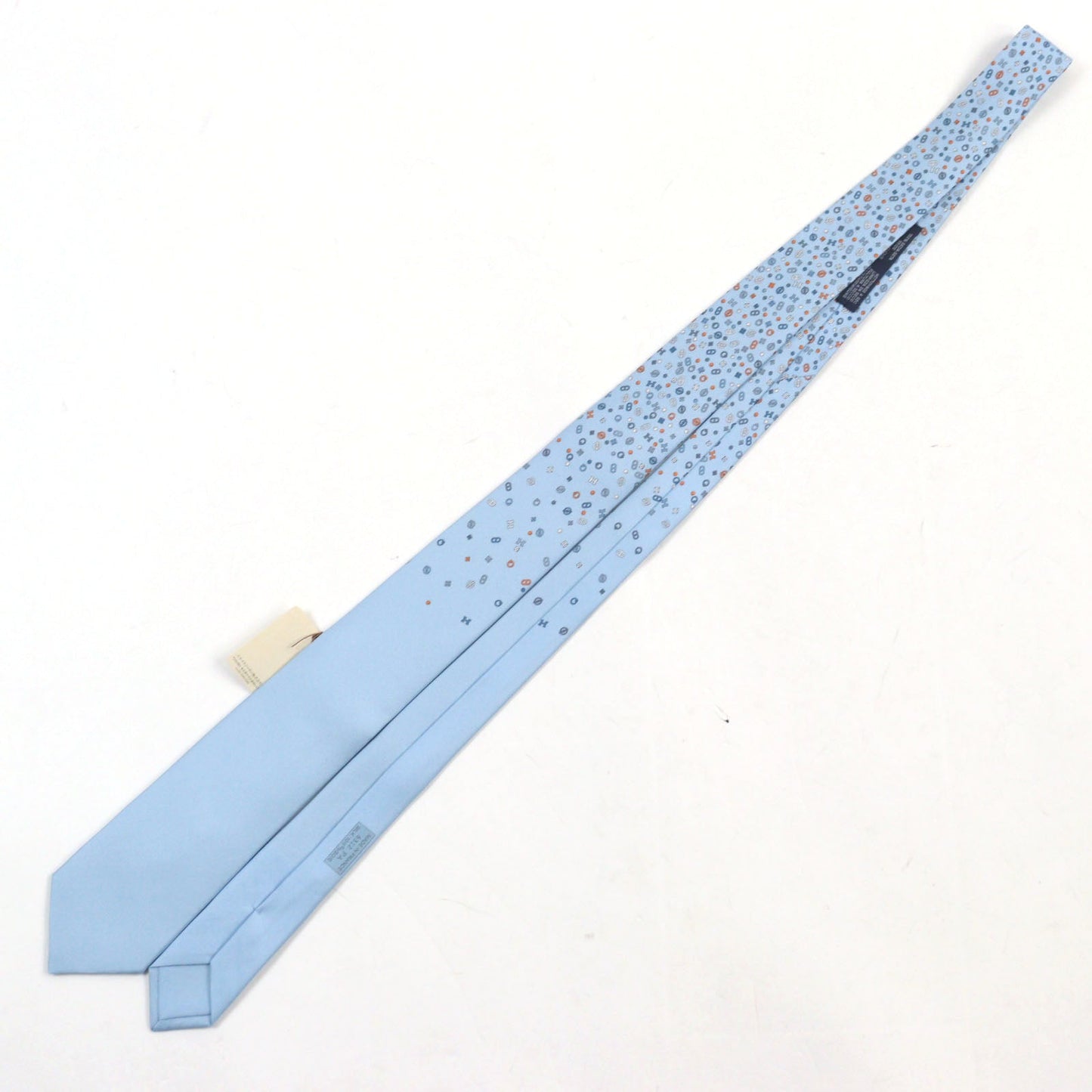 HERMES tie silk Light blue type Quincaillerie Shuffle