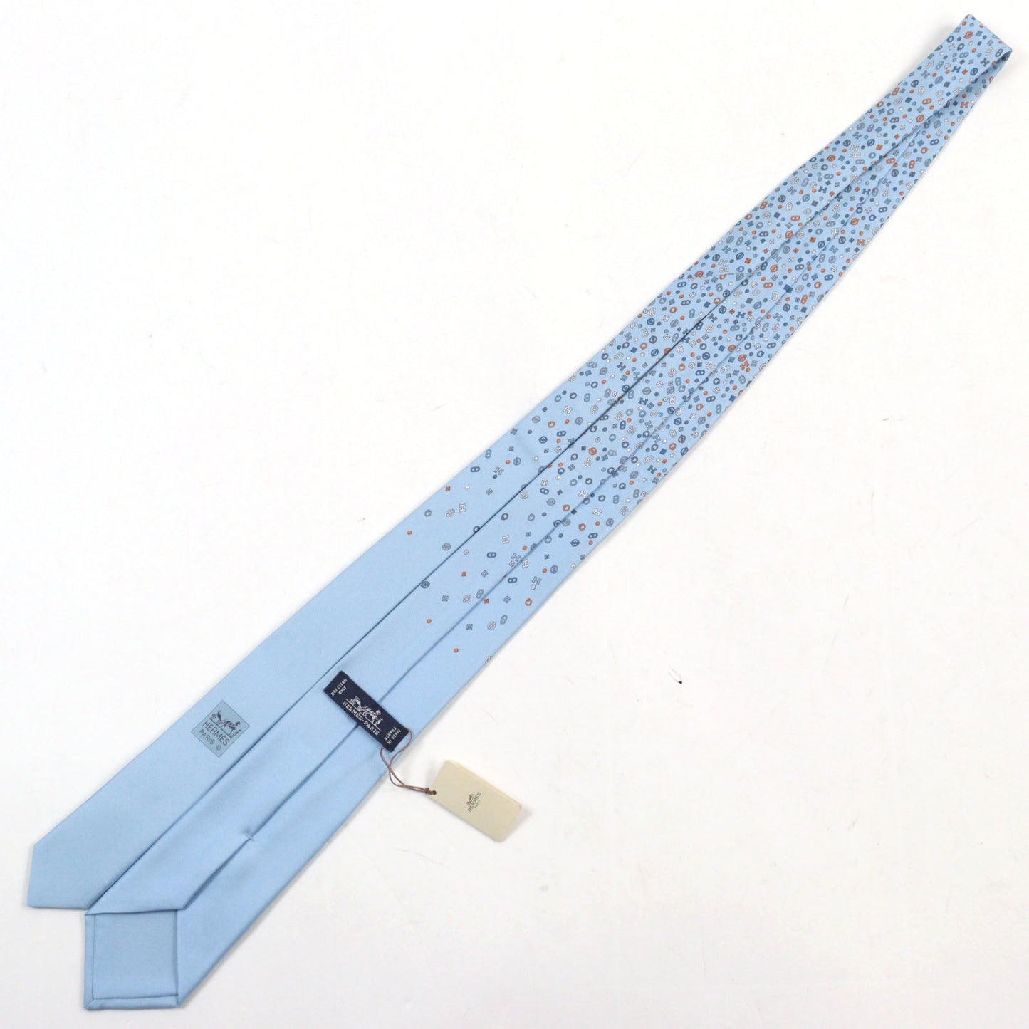 HERMES tie silk Light blue type Quincaillerie Shuffle