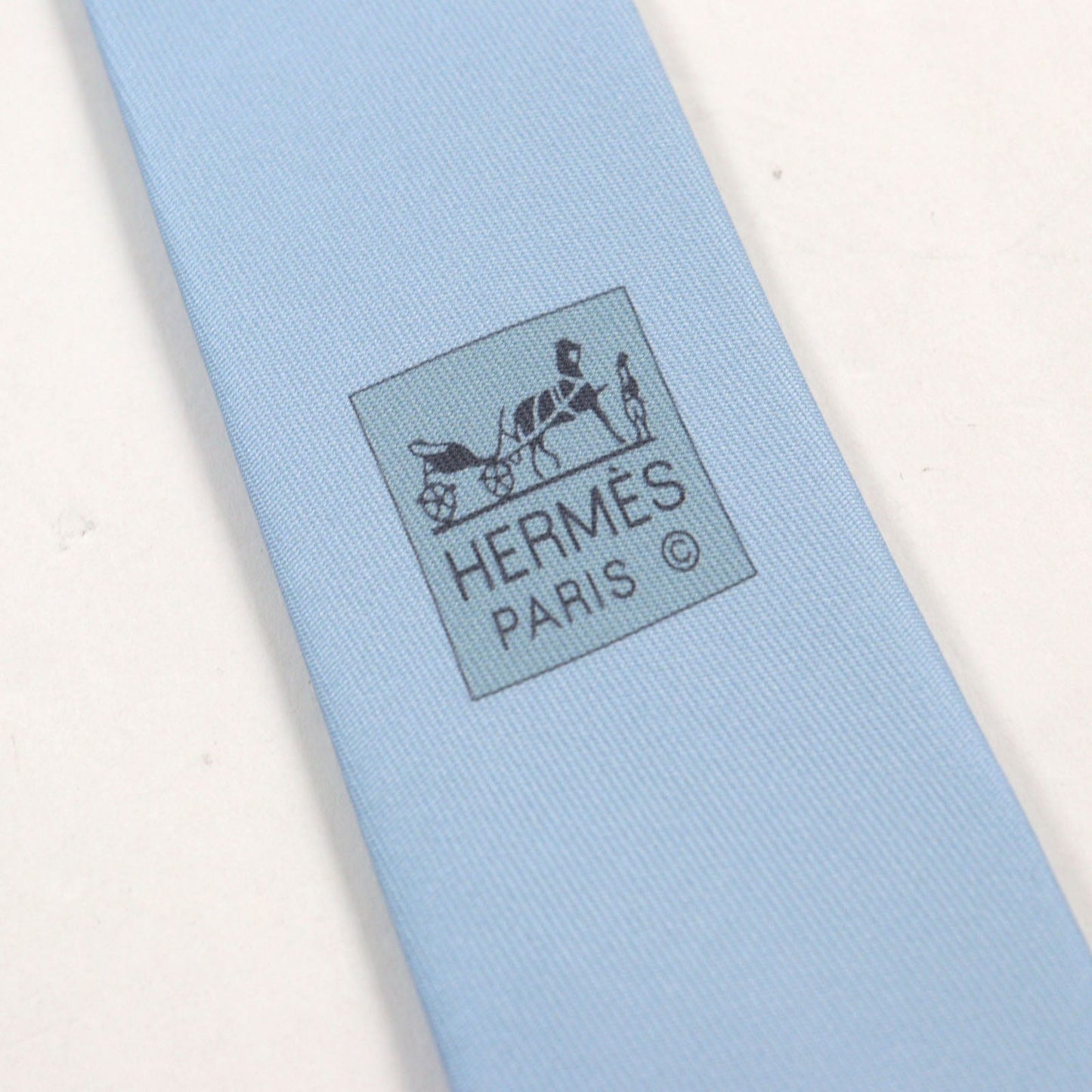 HERMES tie silk Light blue type Quincaillerie Shuffle