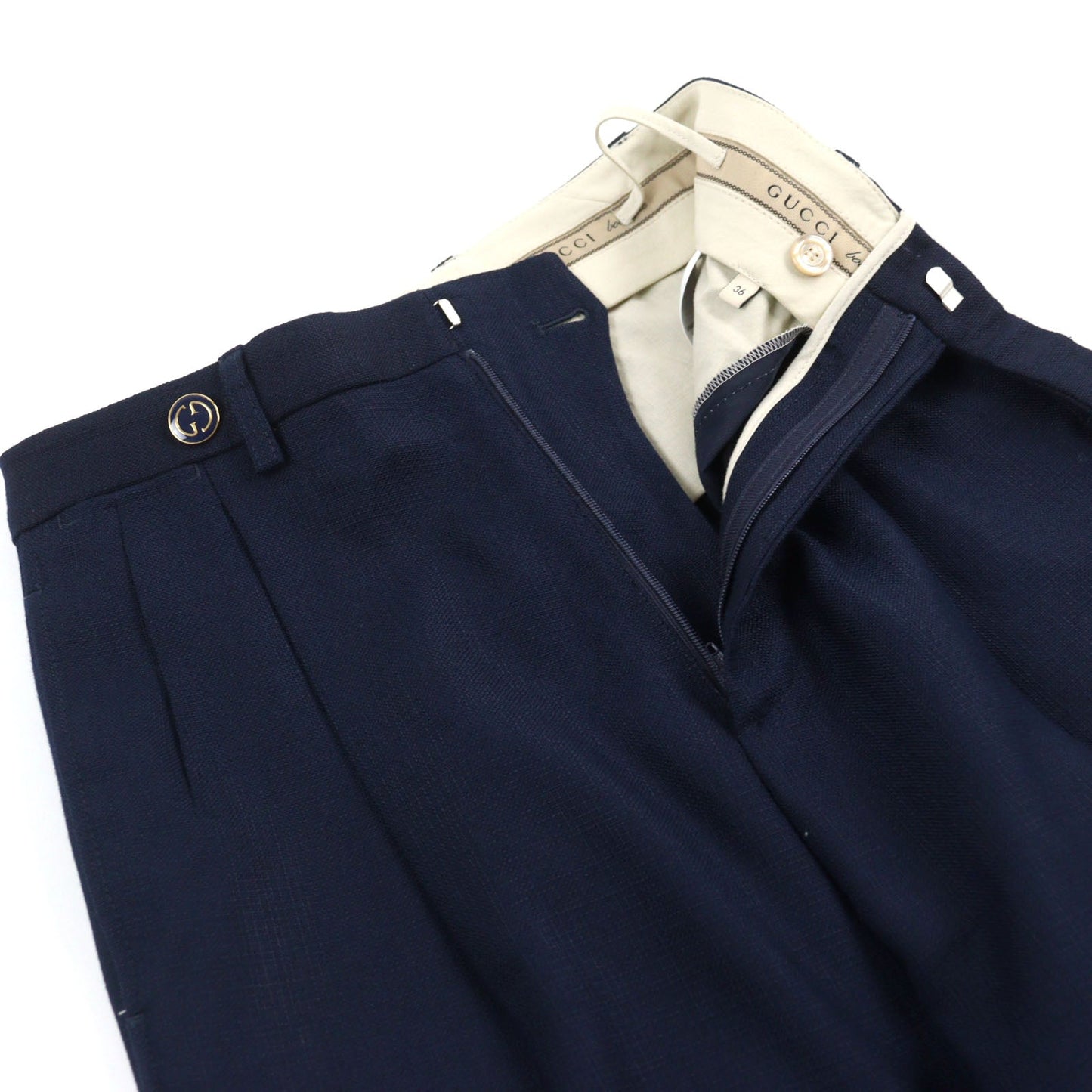 GUCCI Pants 686578 Rayon Navy 36