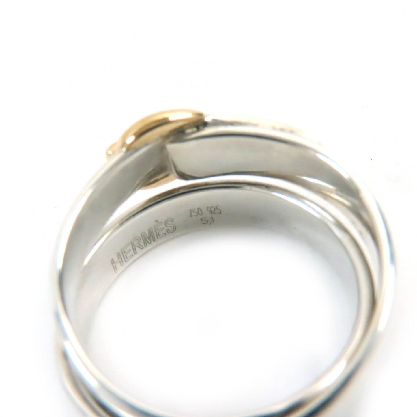 HERMES Ring SV925 Silver gold Double true