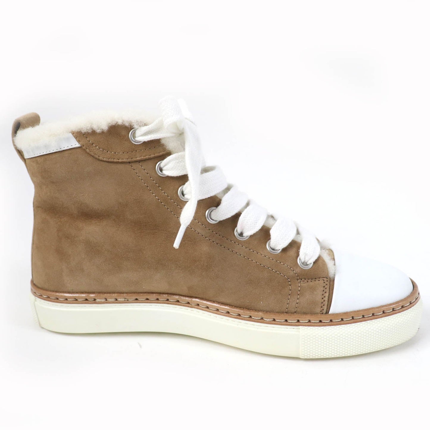 HERMES High cut sneakers Mouton light brown Jimmy 35.5