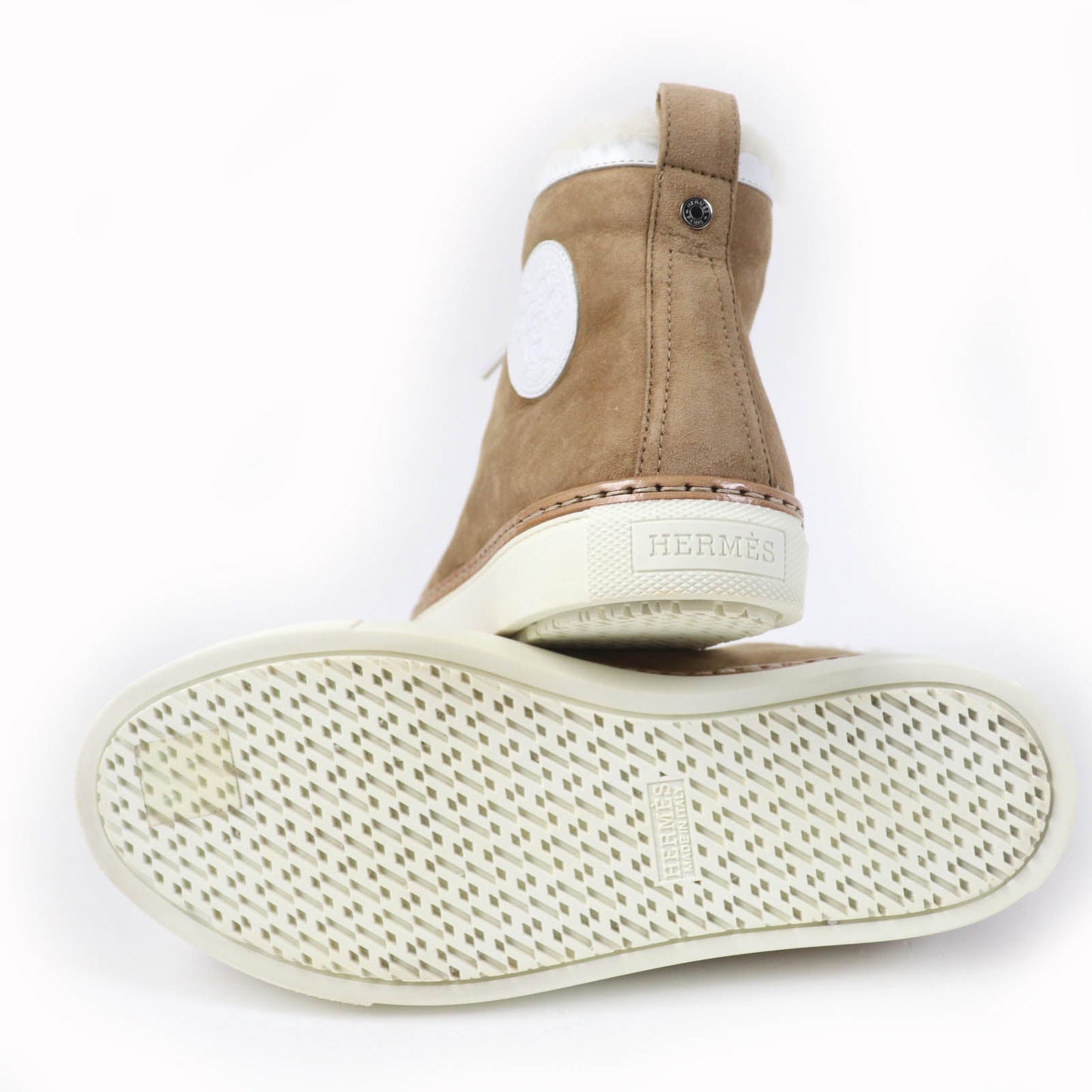 HERMES High cut sneakers Mouton light brown Jimmy 35.5