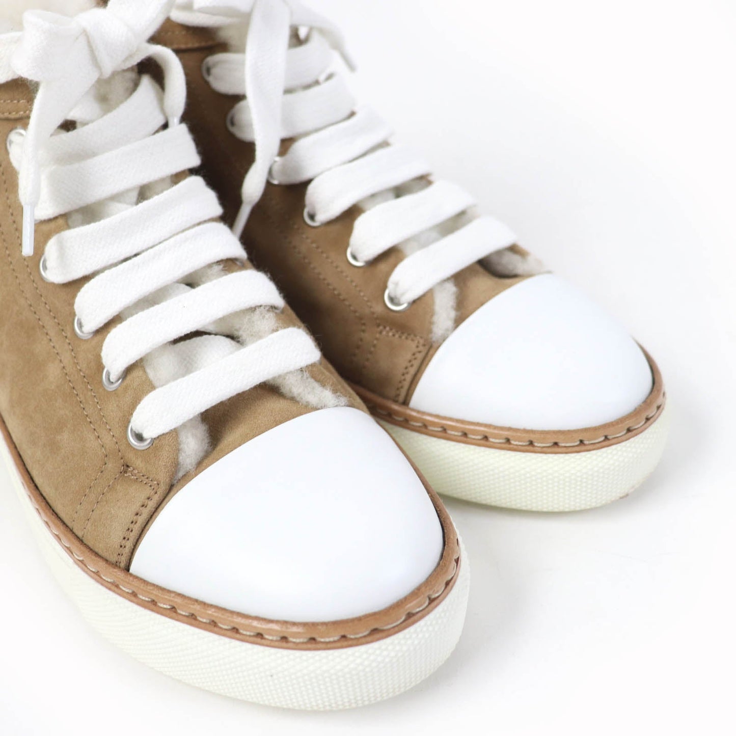 HERMES High cut sneakers Mouton light brown Jimmy 35.5