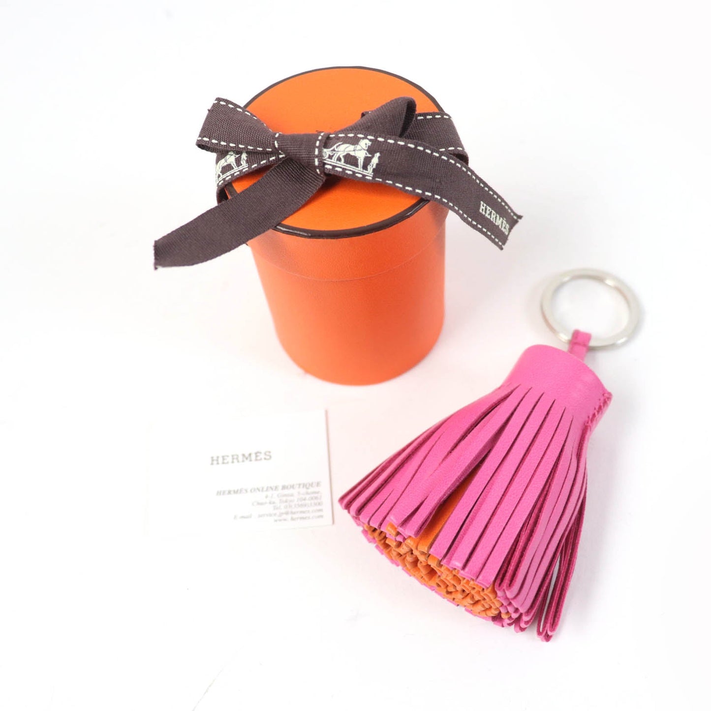 HERMES Bag charm Anyo Miro Rose Purple Orange Poppy Carmen