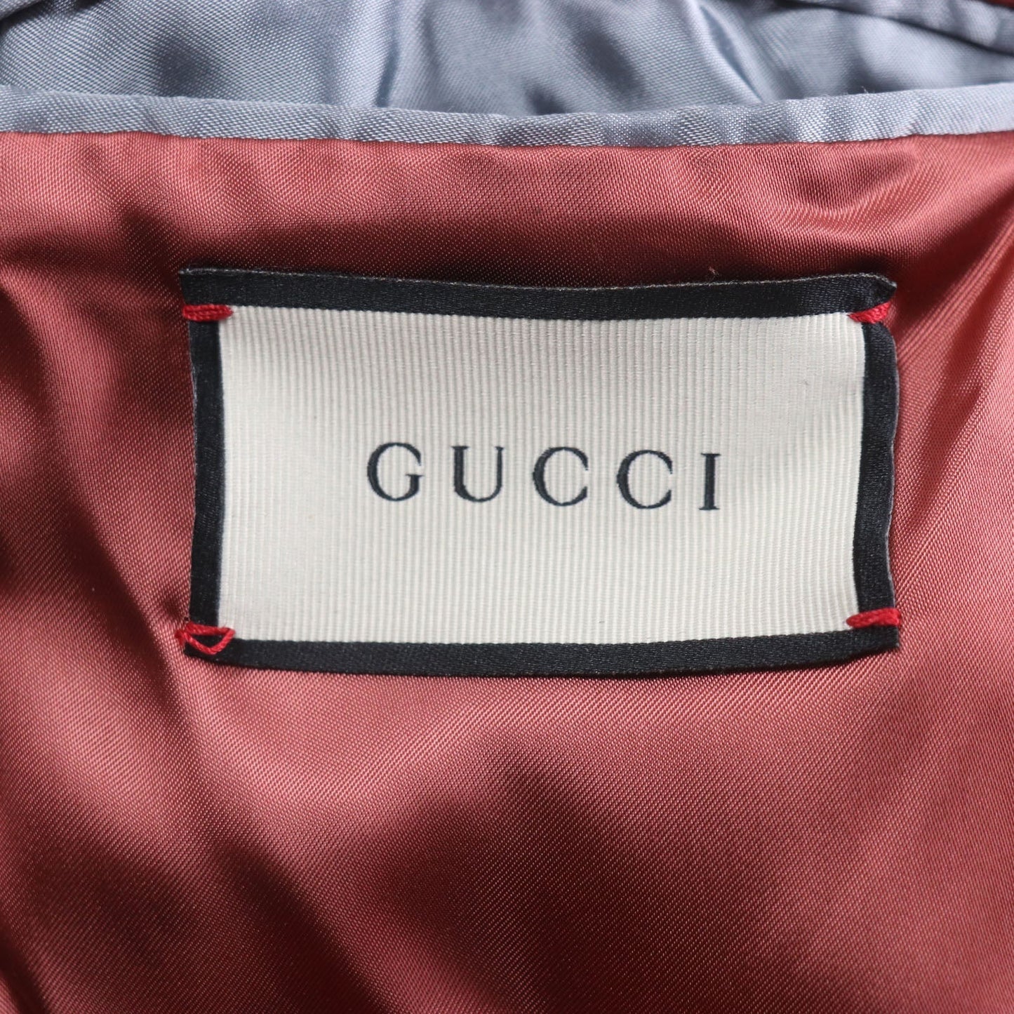 GUCCI Double chester coat 535769 Outer: 100% wool, Lining: 68% rayon, Lining: 32% silk Black red GG diamond Diamond Wool Coat mens 50 Used