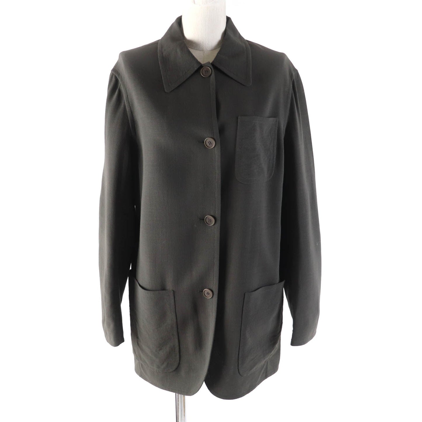 HERMES Jacket wool khaki 34
