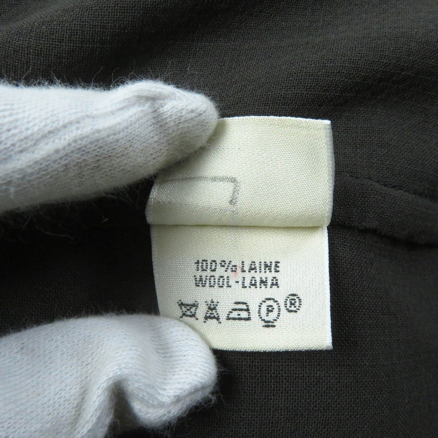 HERMES Jacket wool khaki 34