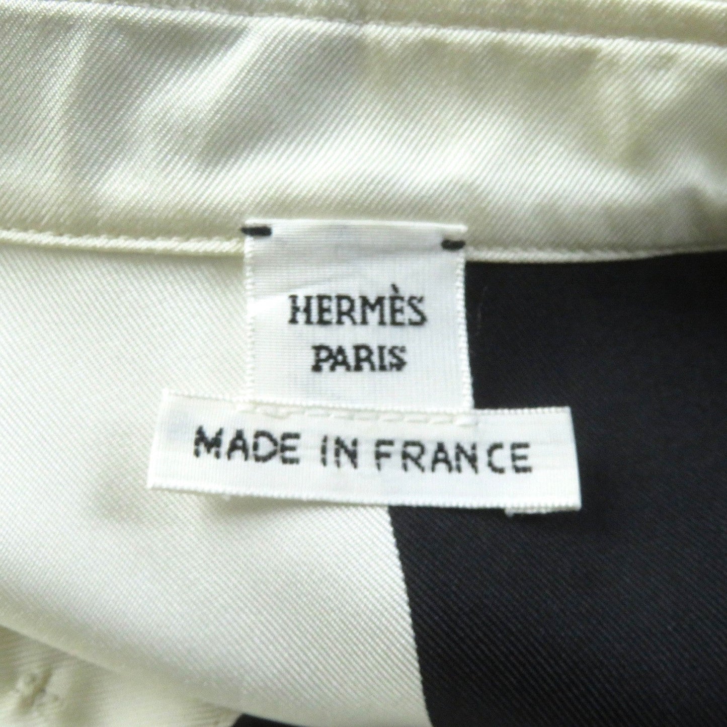 HERMES Long sleeve shirt 3E0607D7 silk Beige black EX LIBRIS 40