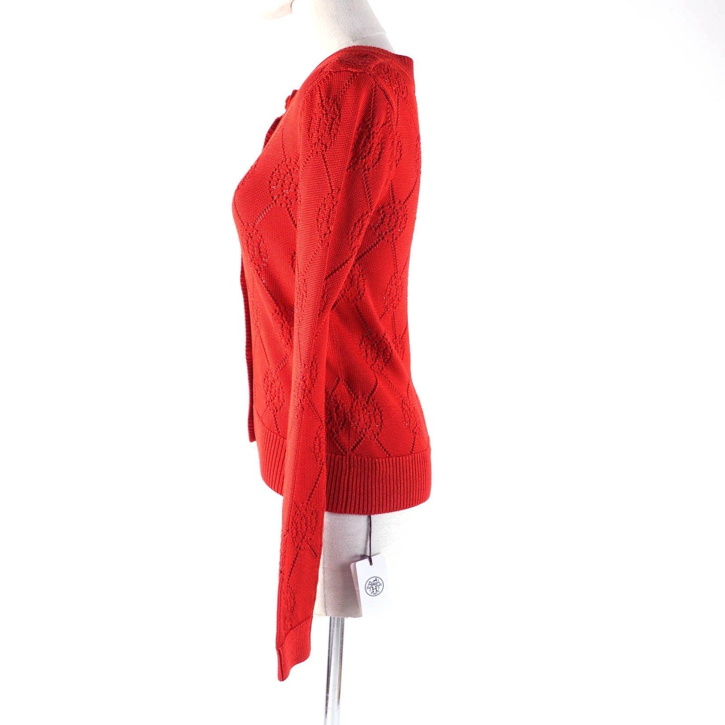 HERMES cardigan 2E2710DA Rayon Orange 34