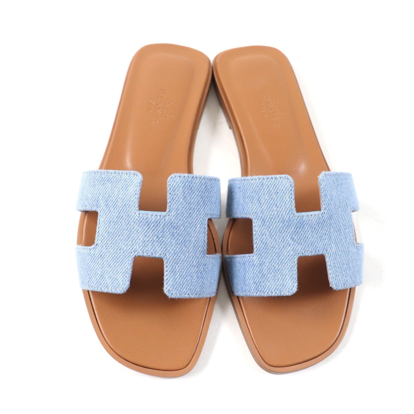 HERMES Sandals denim Indigo Oran 35