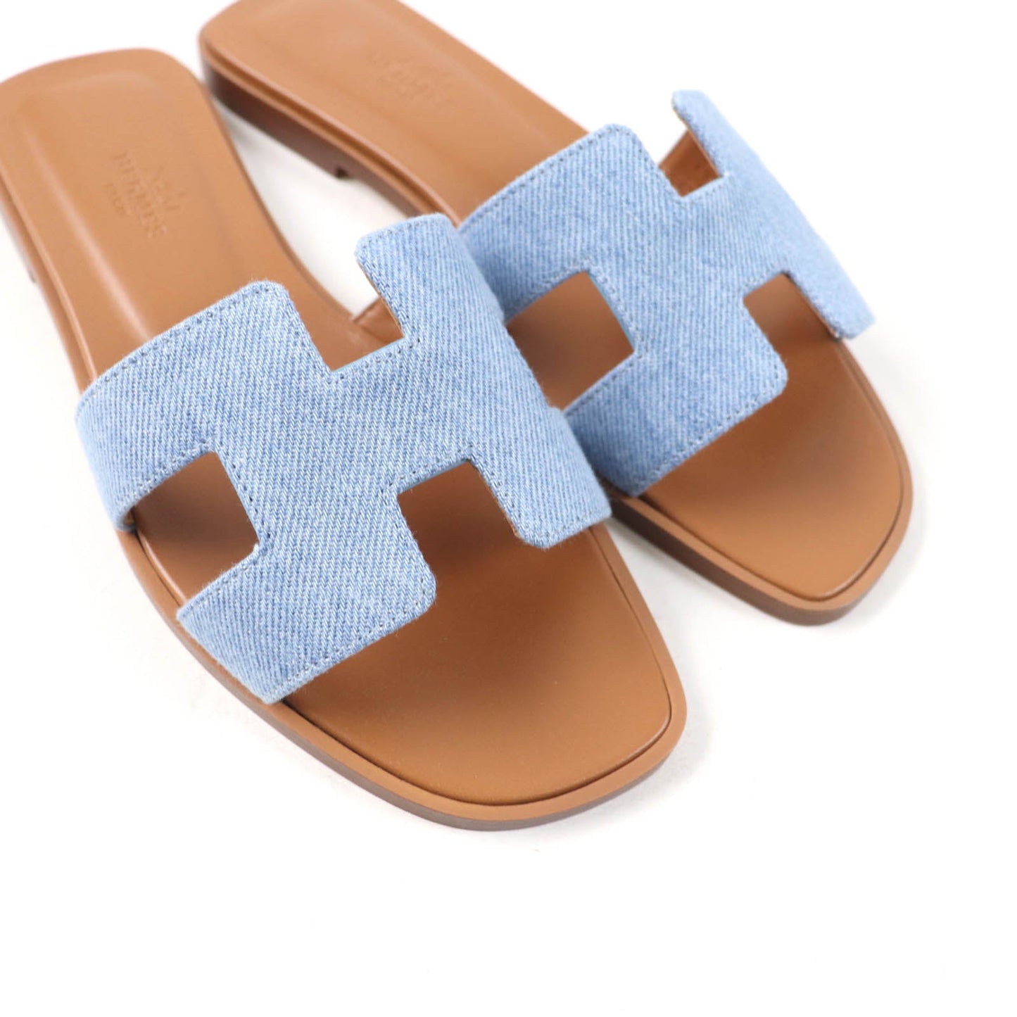 HERMES Sandals denim Indigo Oran 35