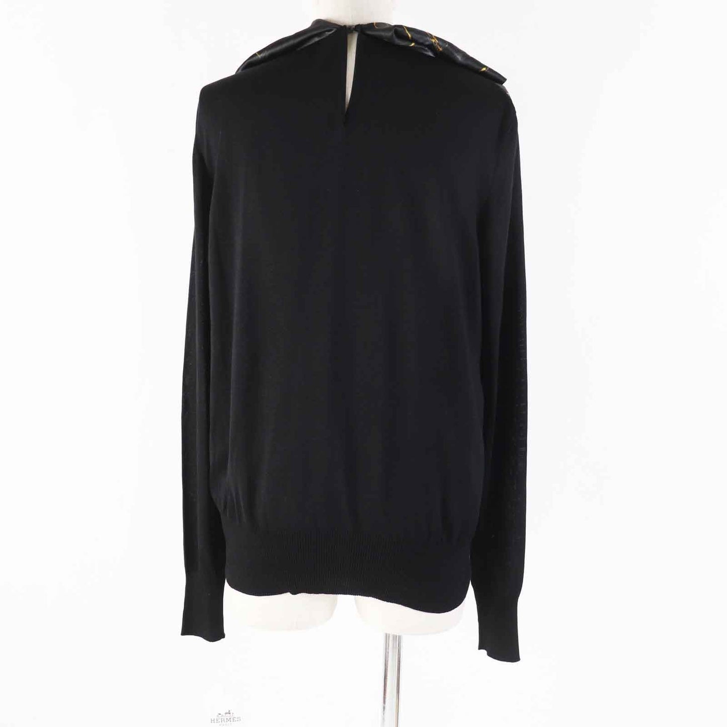 HERMES knit silk Black gold 42