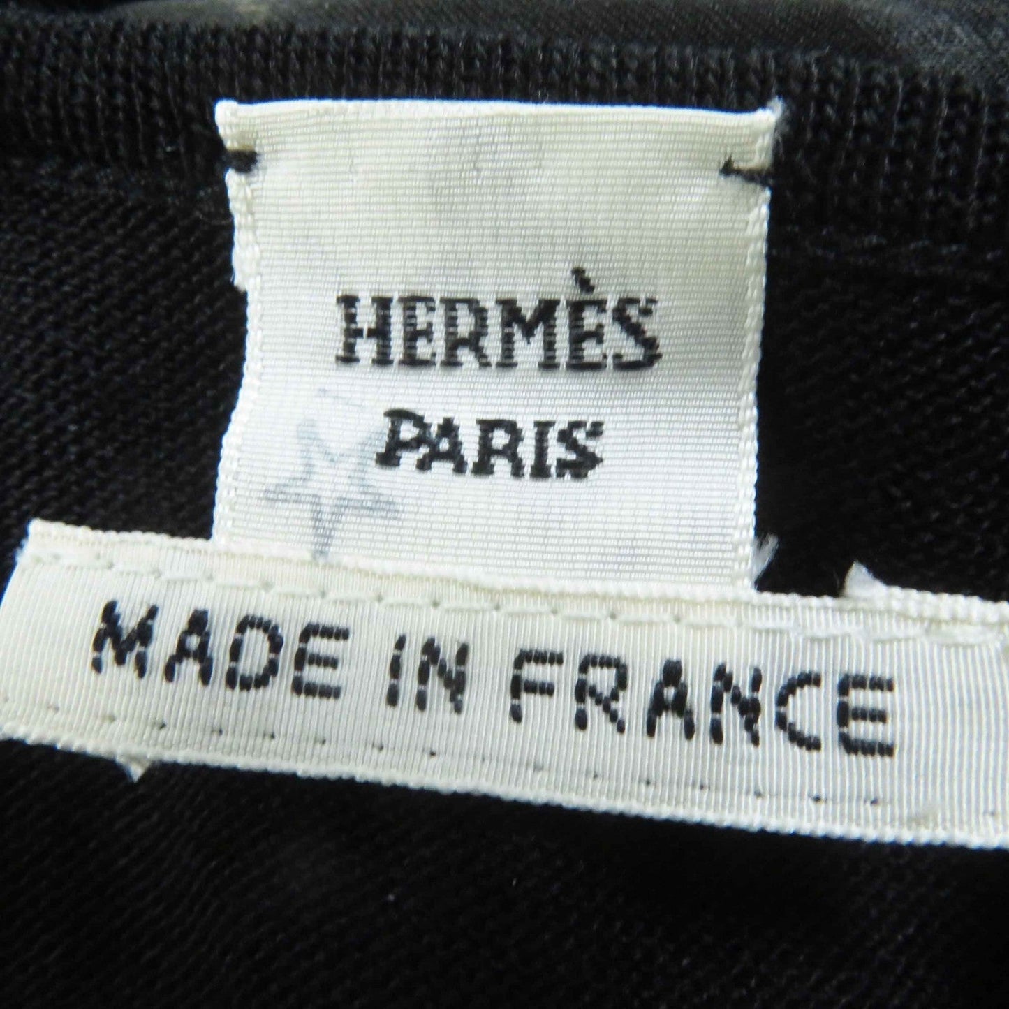 HERMES knit silk Black gold 42