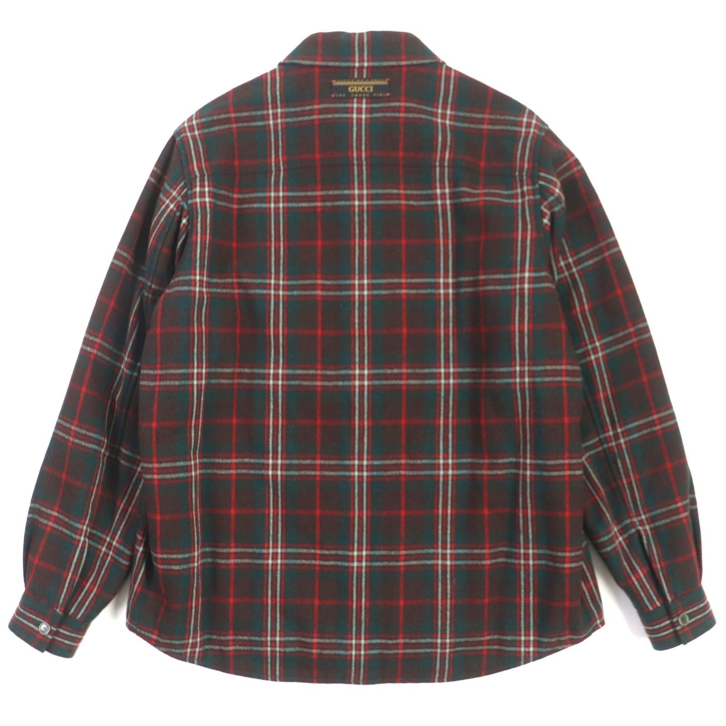 GUCCI Jacket 605724 wool Red green WOOL ZIPUP SHERT 44