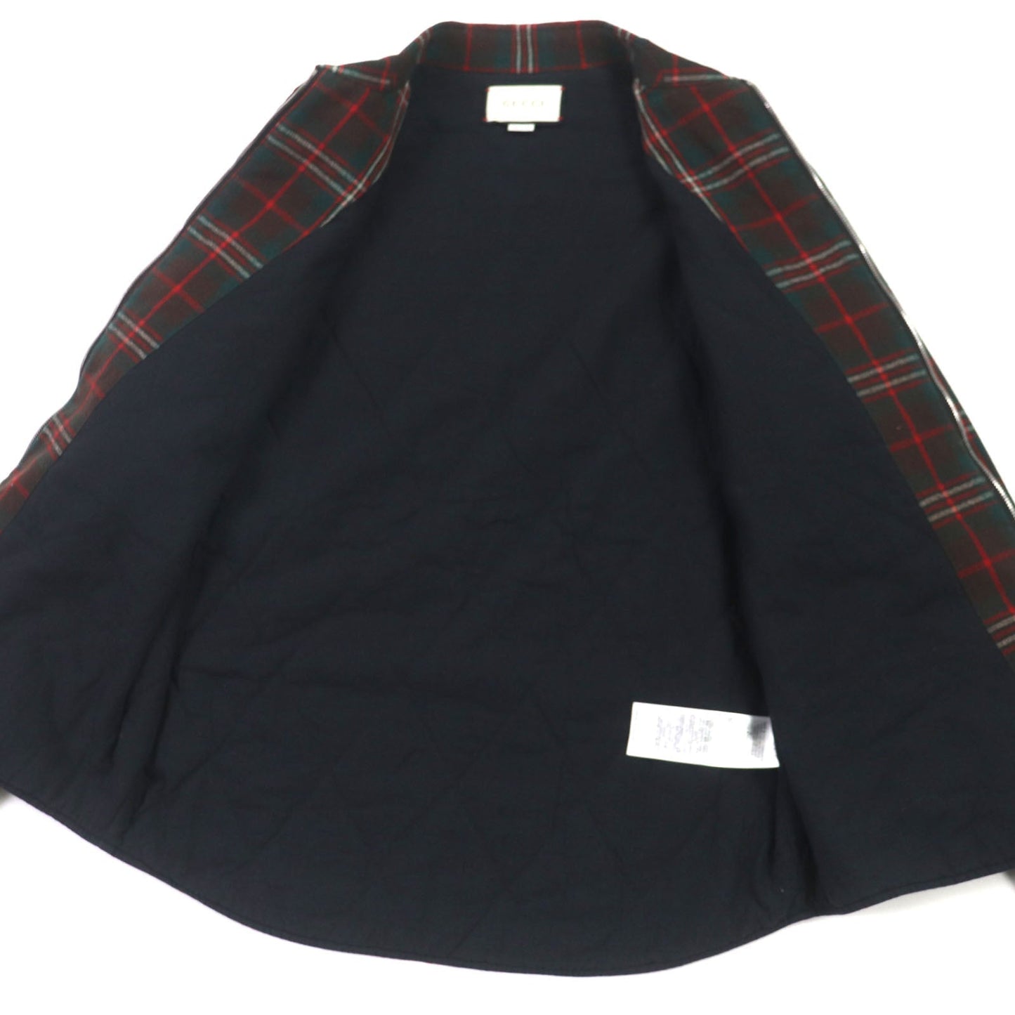 GUCCI Jacket 605724 wool Red green WOOL ZIPUP SHERT 44