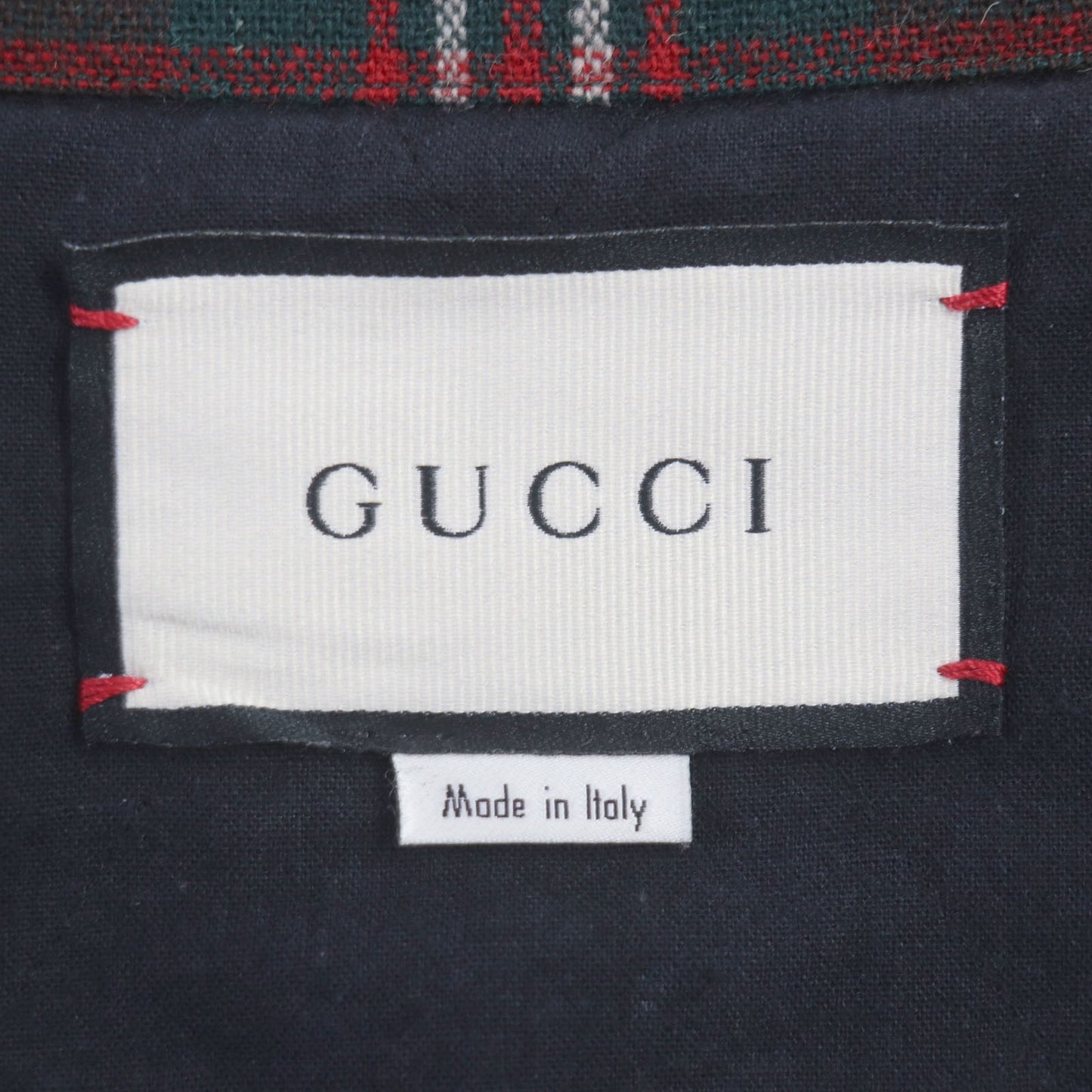 GUCCI Jacket 605724 wool Red green WOOL ZIPUP SHERT 44
