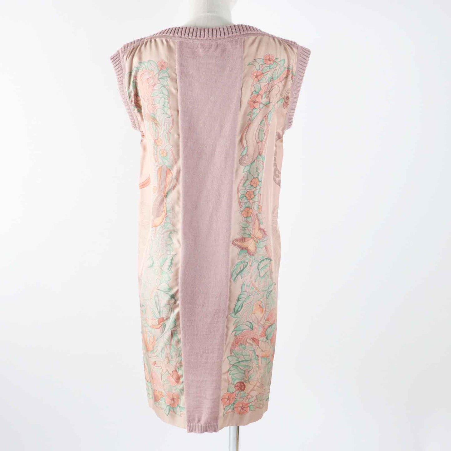 HERMES one piece Main: 100% silk, Main: 100% alpaca pink JUNGLE LOVE Women 36 Used