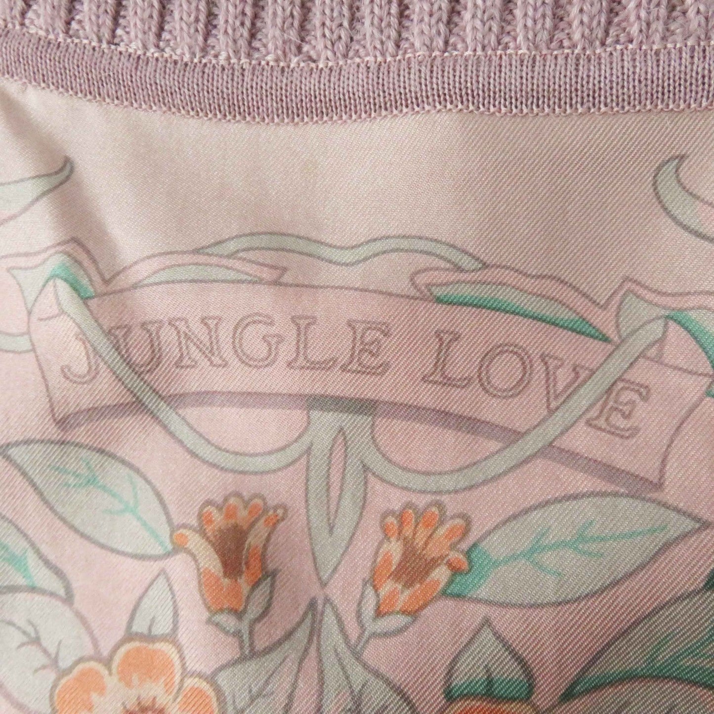 HERMES one piece Main: 100% silk, Main: 100% alpaca pink JUNGLE LOVE Women 36 Used