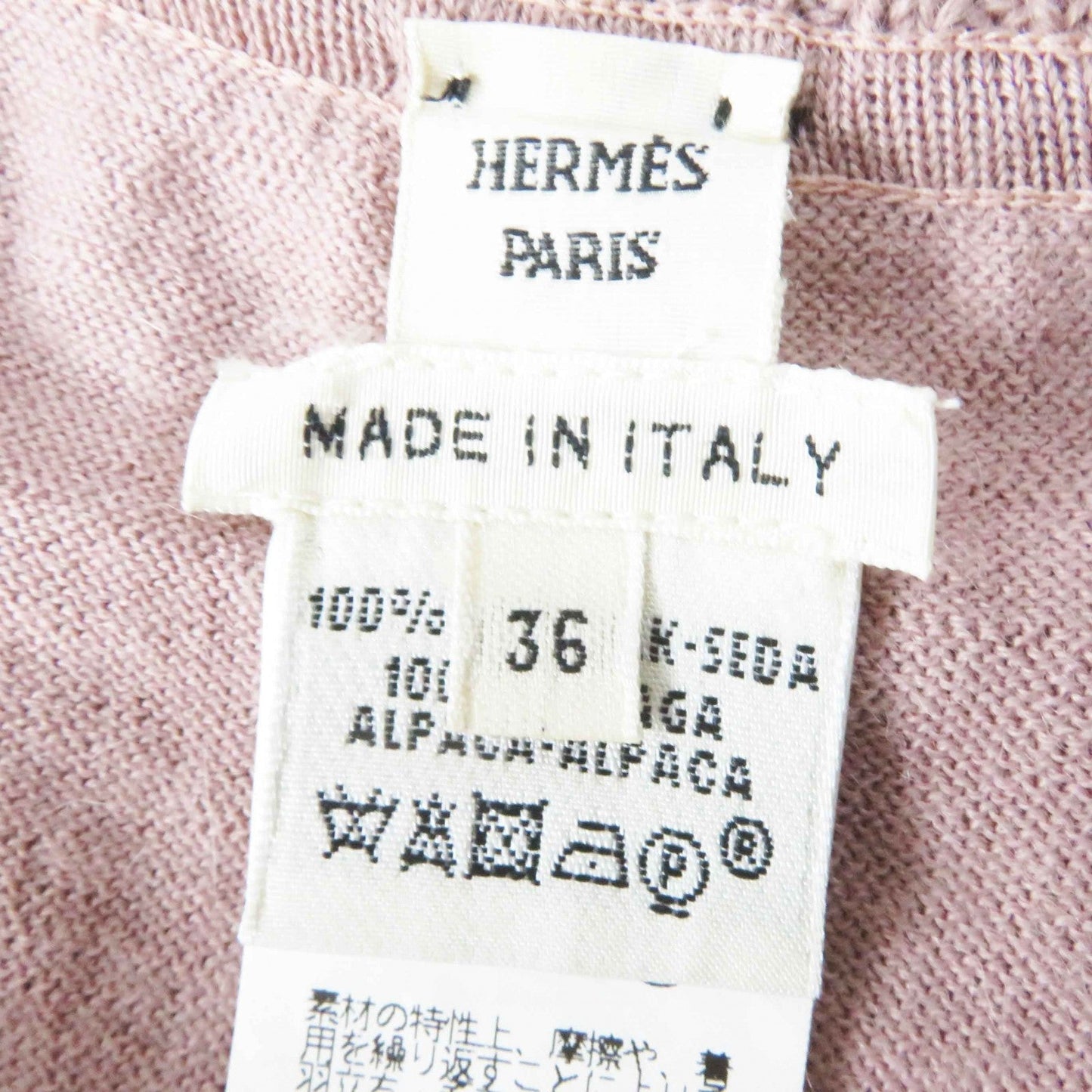 HERMES one piece Main: 100% silk, Main: 100% alpaca pink JUNGLE LOVE Women 36 Used