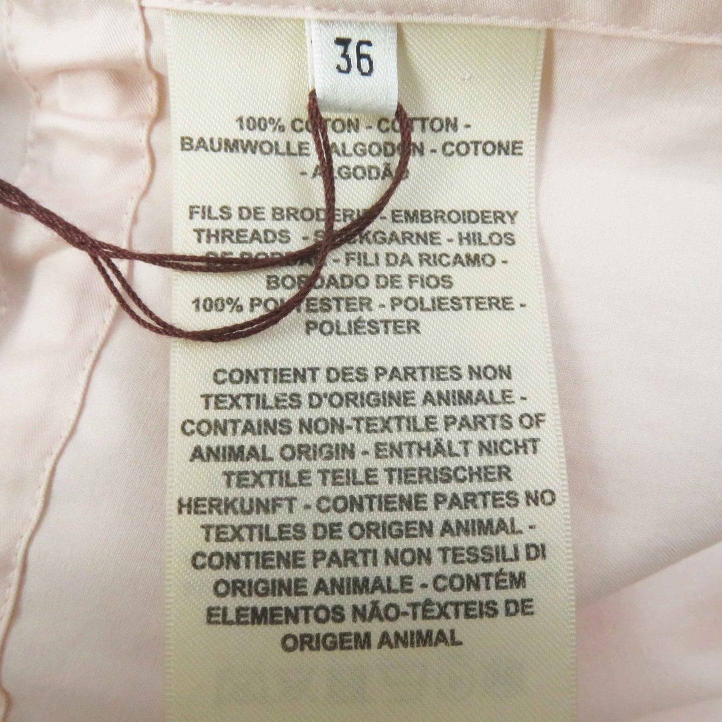 HERMES Long sleeve shirt 2E0609D4 cotton Light pink 36