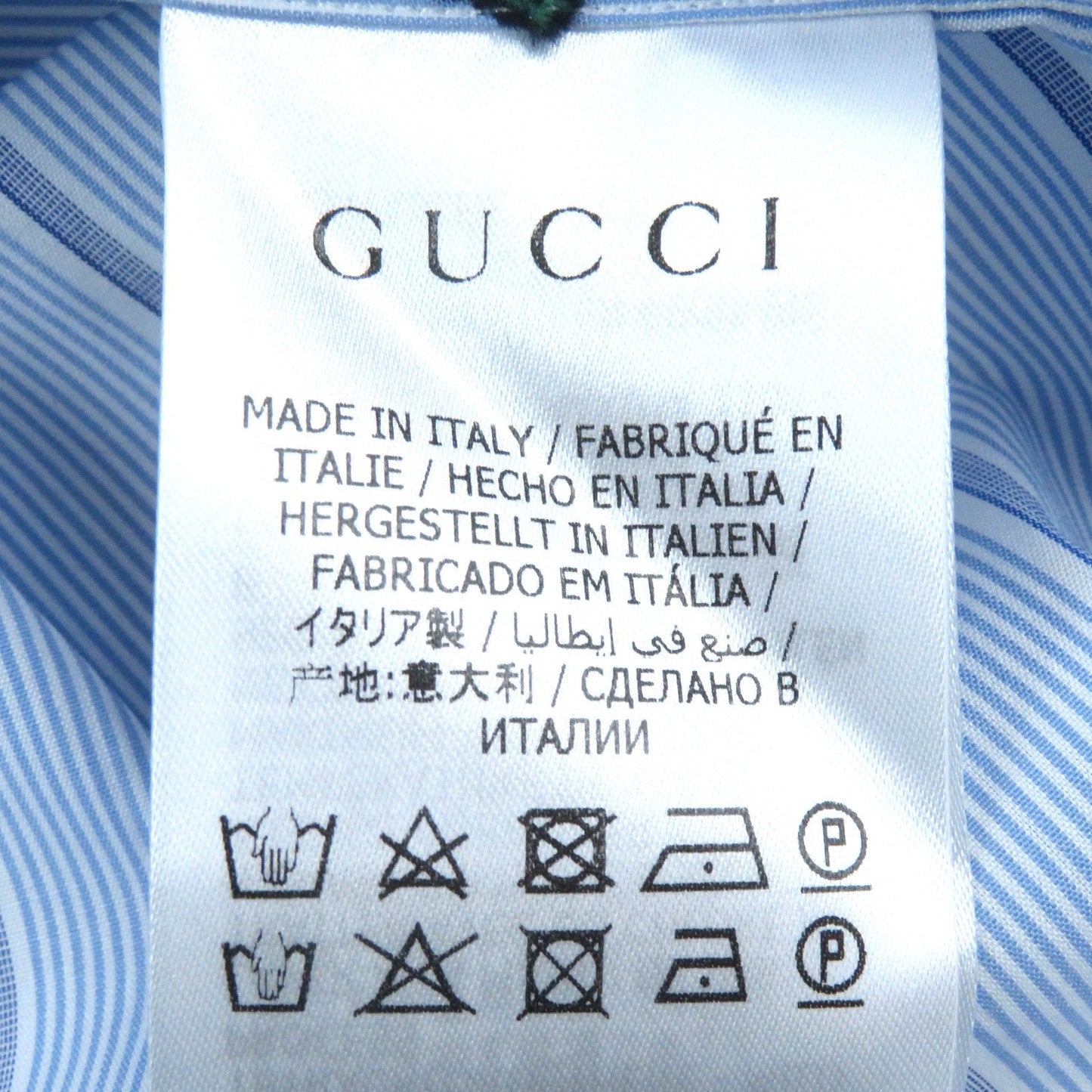GUCCI Long sleeve shirt 574516 cotton Light Blue White Green