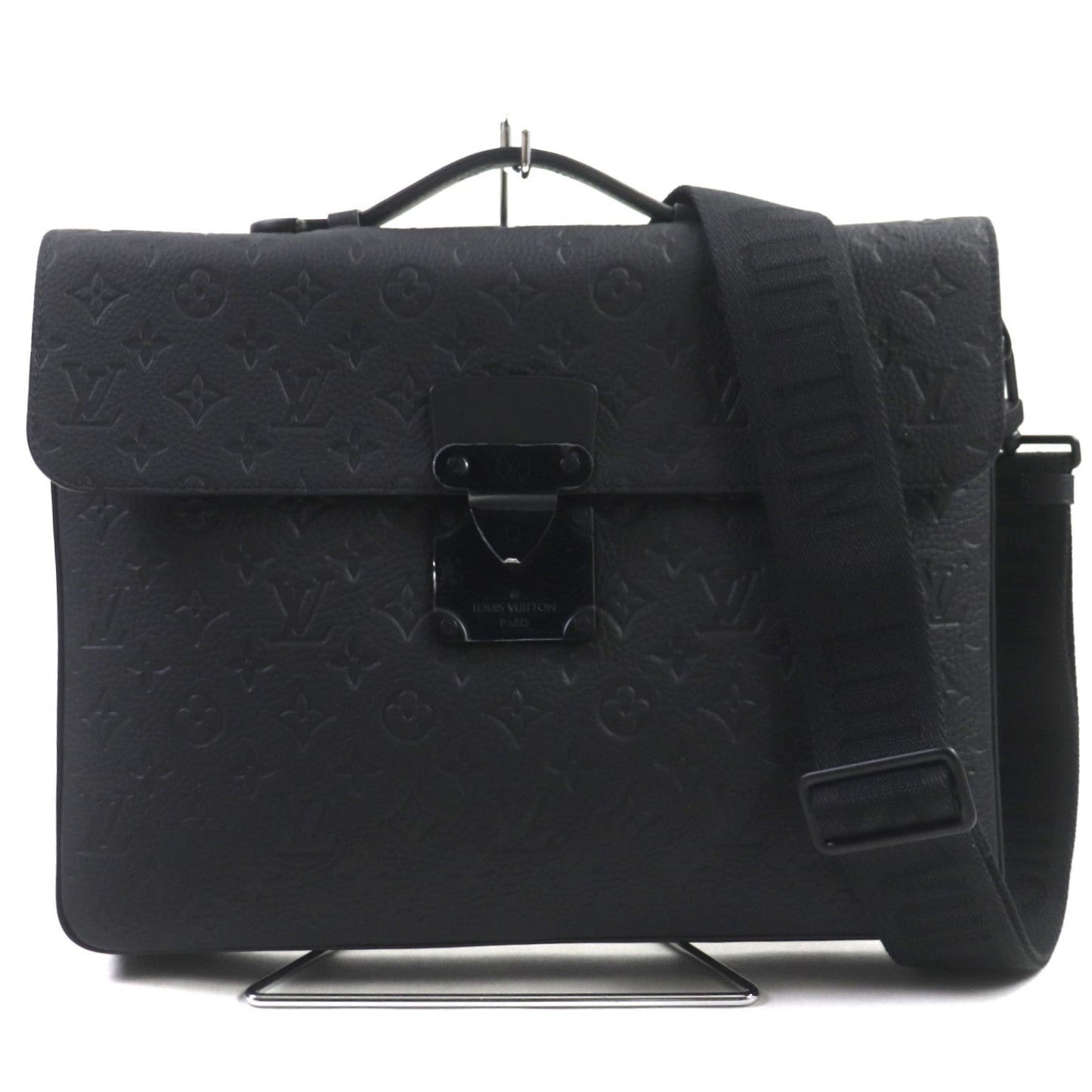 LOUIS VUITTON Briefcase M20835 Taurillon Clemence Leather black Monogram S lock briefcase