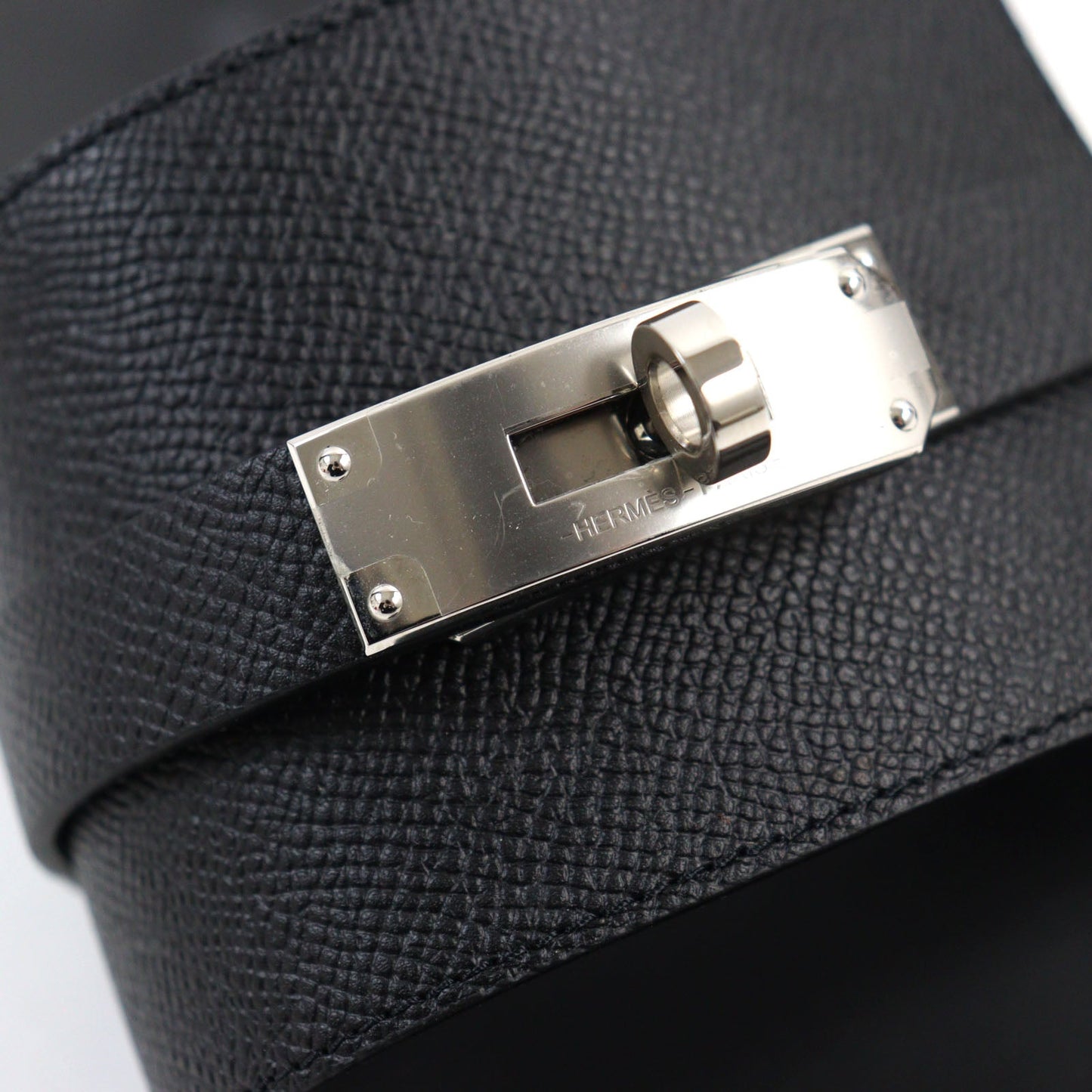 HERMES Sandals Epsom black Jackson 44
