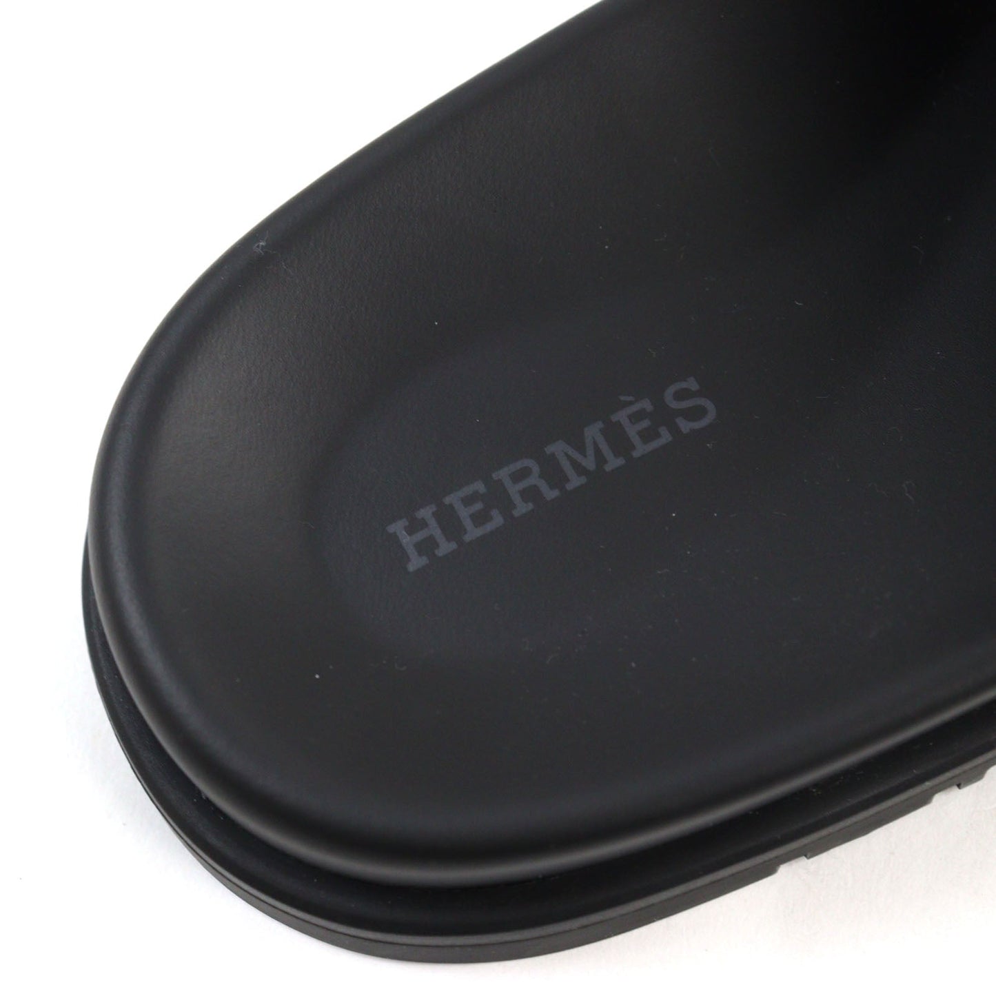 HERMES Sandals Epsom black Jackson 44