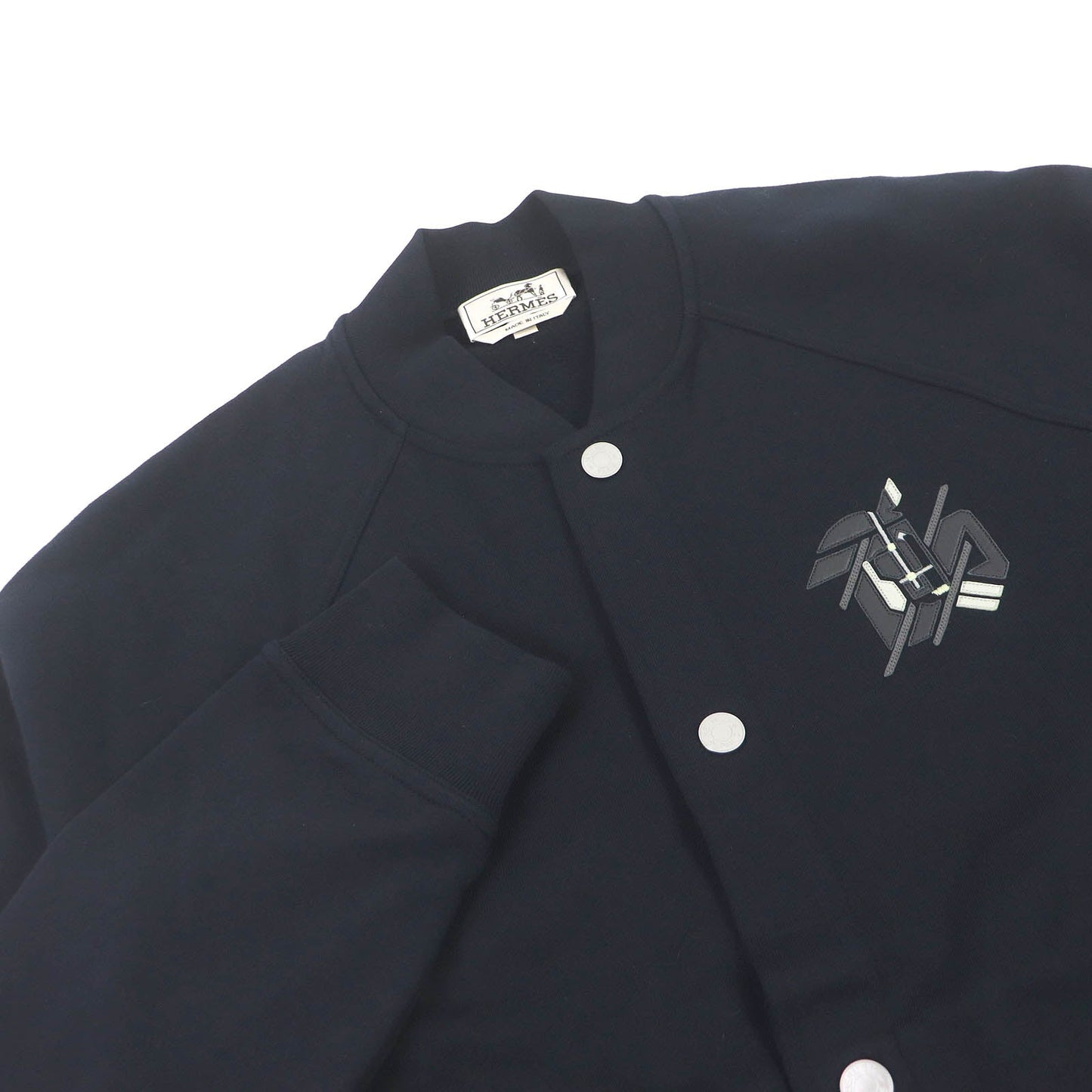 HERMES Stajan cotton Navy Choux veau asymmetry M