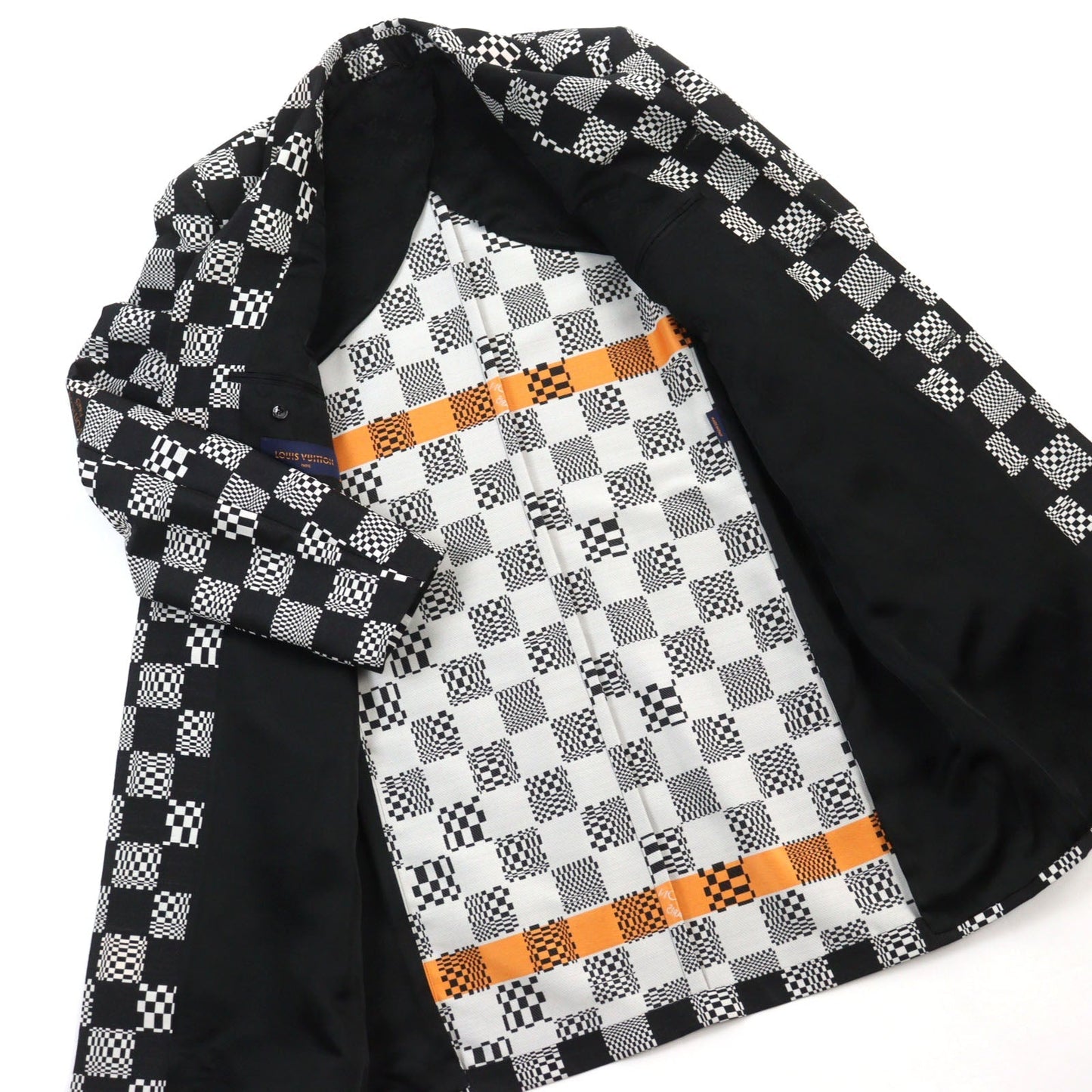 LOUIS VUITTON coat HKC71W wool Black White 52