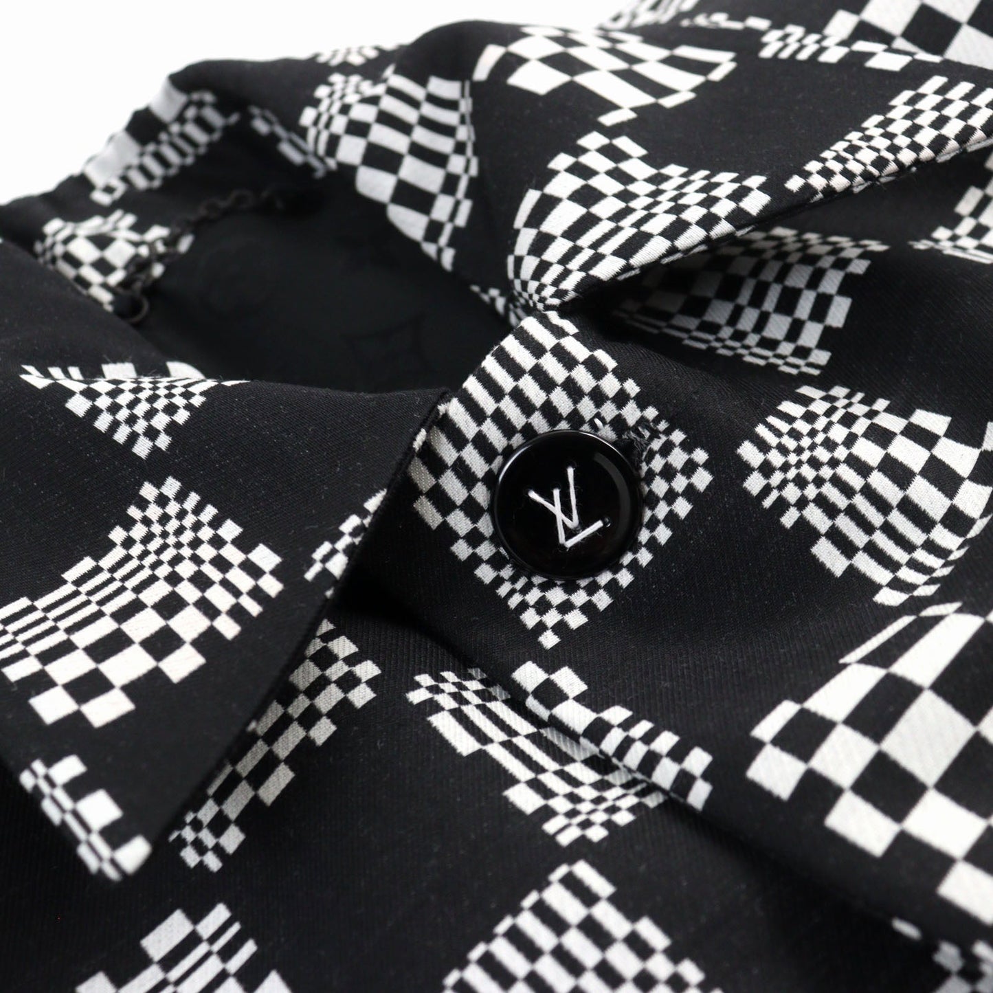 LOUIS VUITTON coat HKC71W wool Black White 52