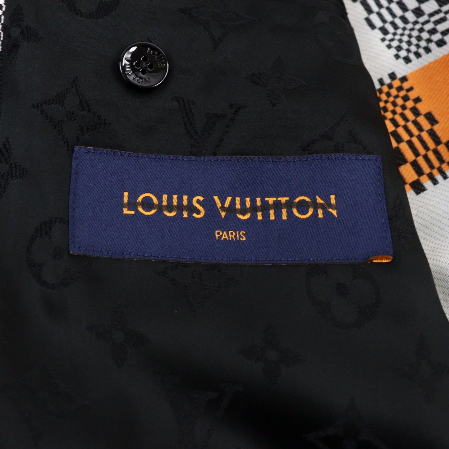 LOUIS VUITTON coat HKC71W wool Black White 52