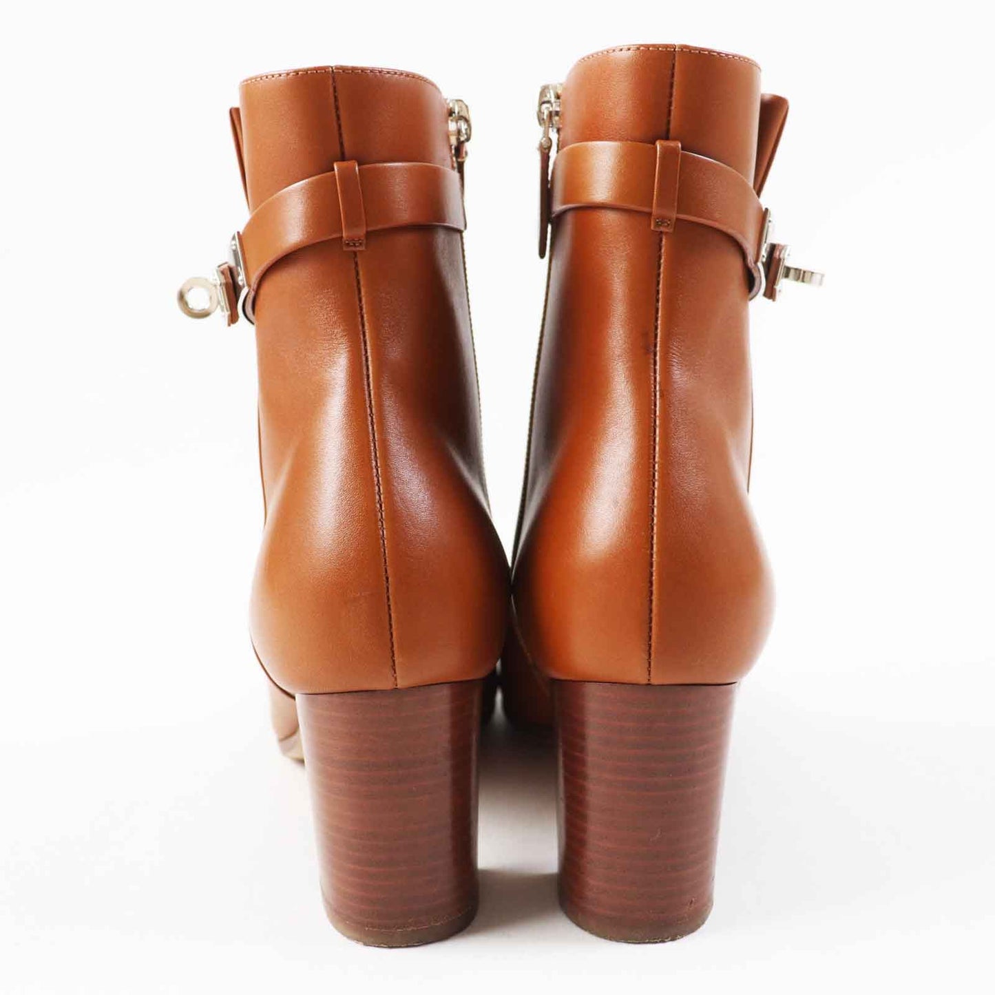 HERMES short boots leather Brown Saint Germain 37