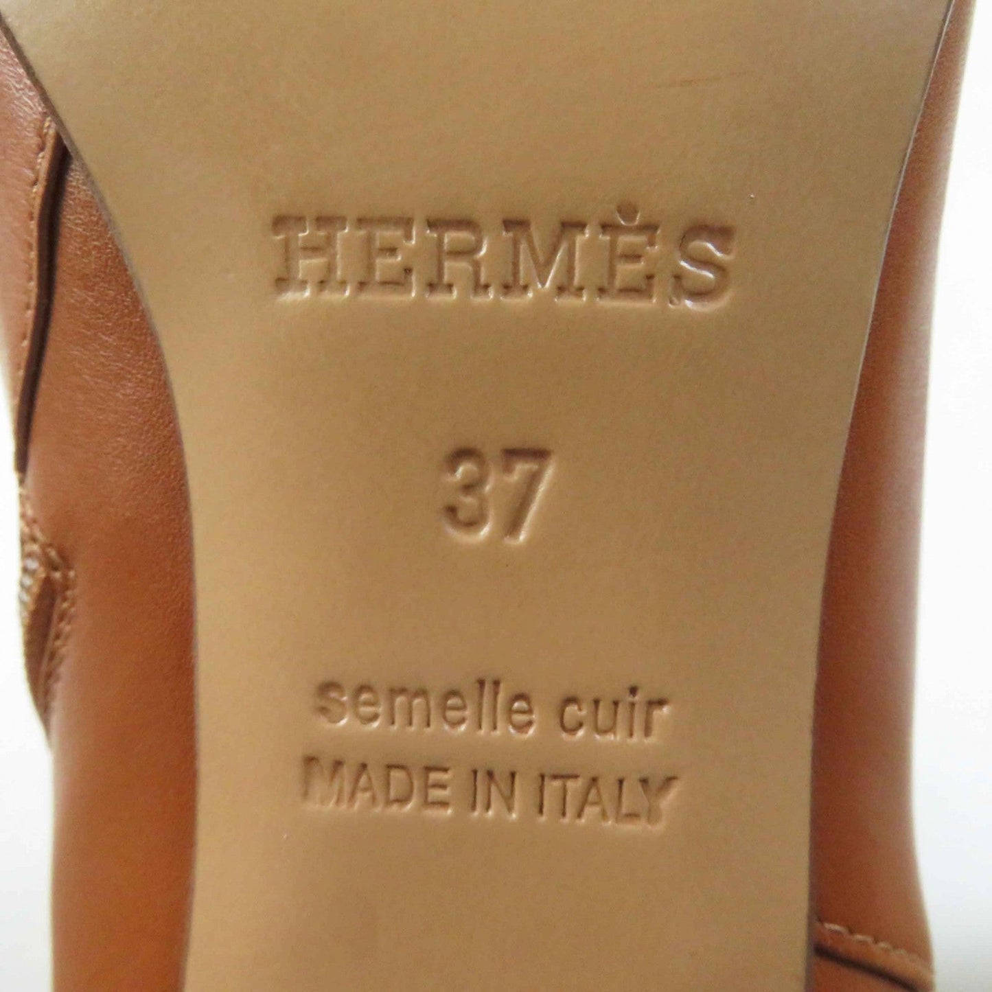 HERMES short boots leather Brown Saint Germain 37