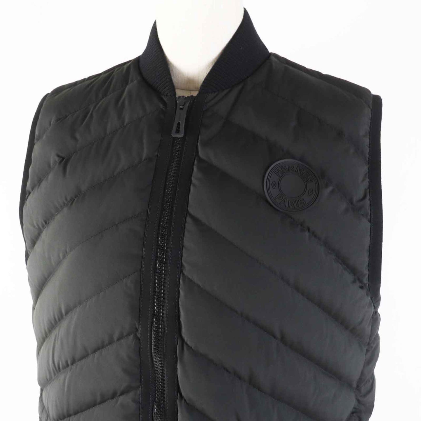 HERMES Down vest 4H0169DR polyester black 38