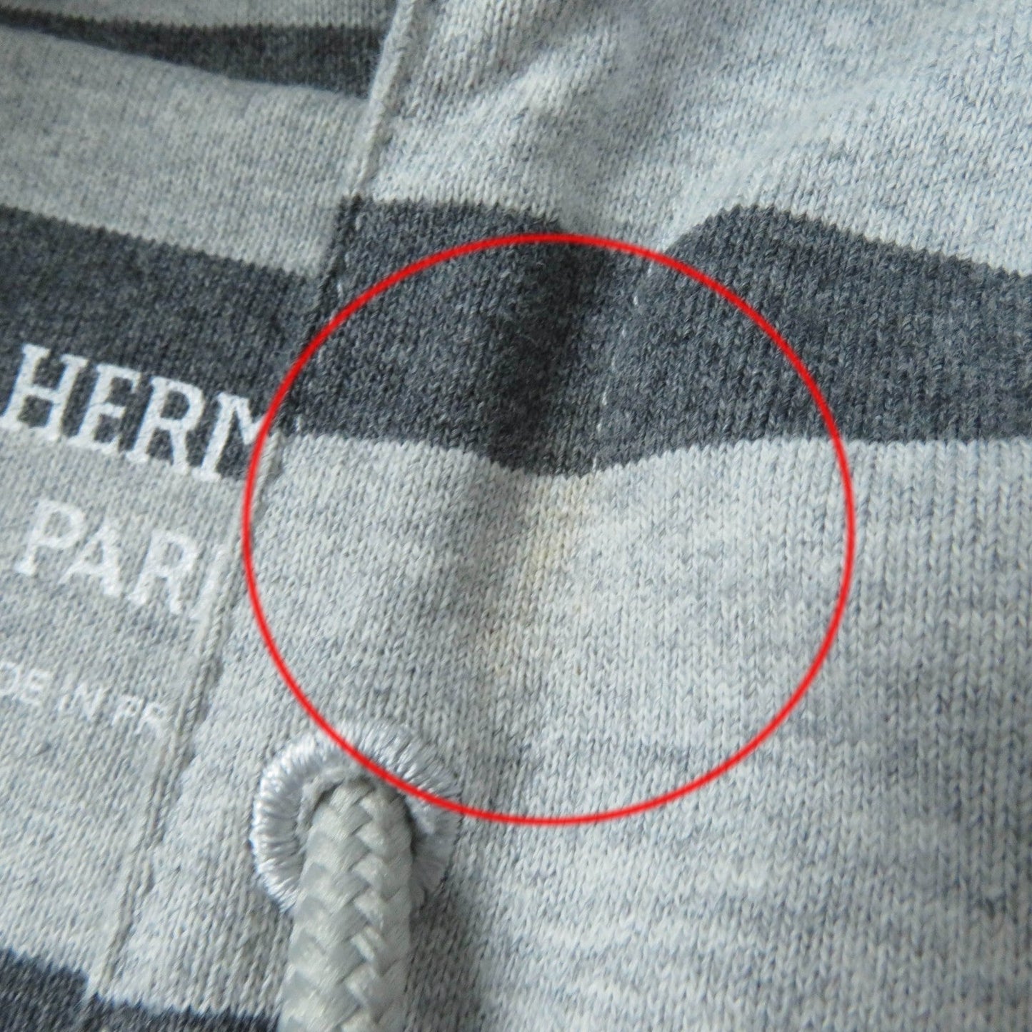 HERMES one piece Main: 100% cotton, part: 82% cotton, part: 16% nylon, part: 2% polyurethane gray Mariniere Women 34 Used