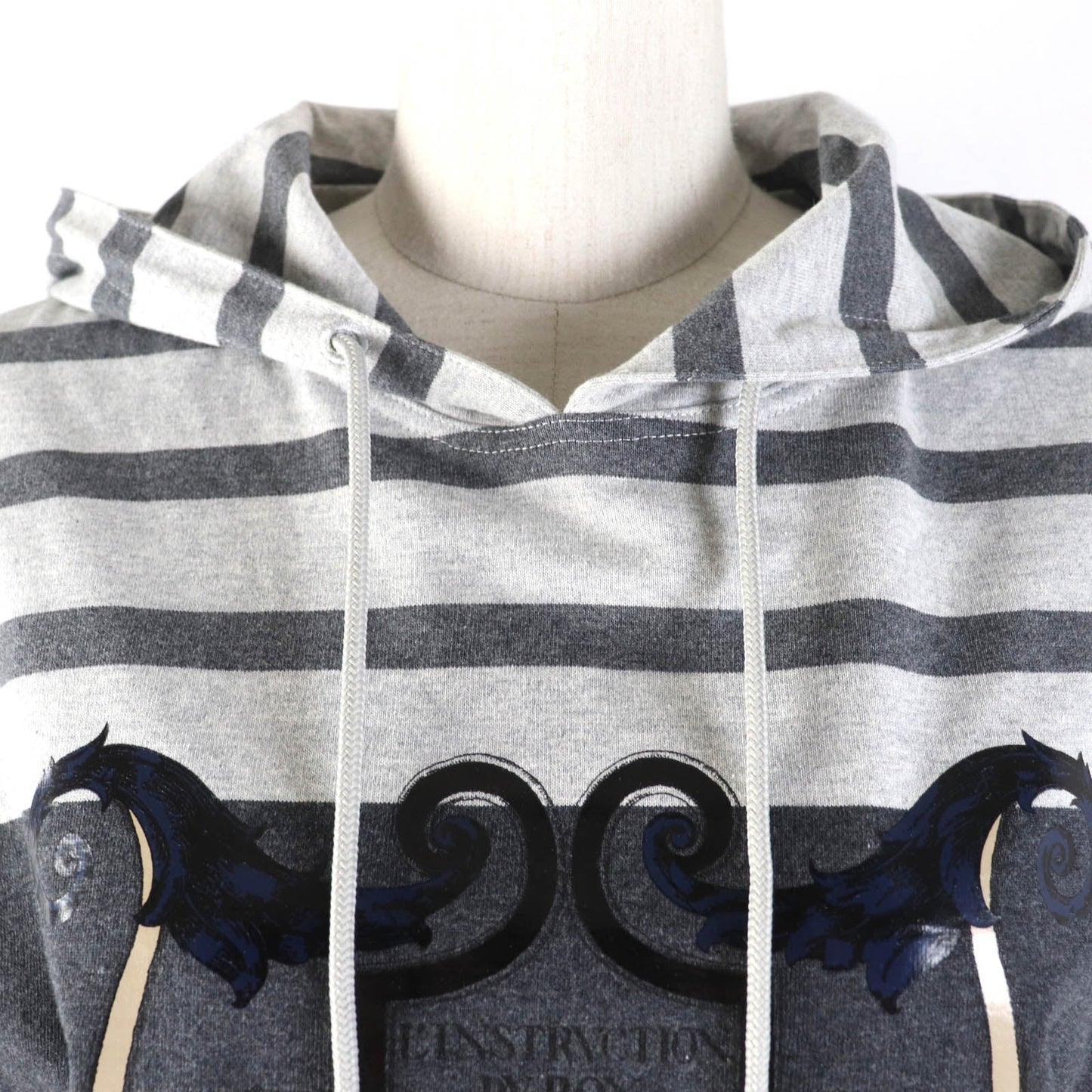 HERMES one piece Main: 100% cotton, part: 82% cotton, part: 16% nylon, part: 2% polyurethane gray Mariniere Women 34 Used