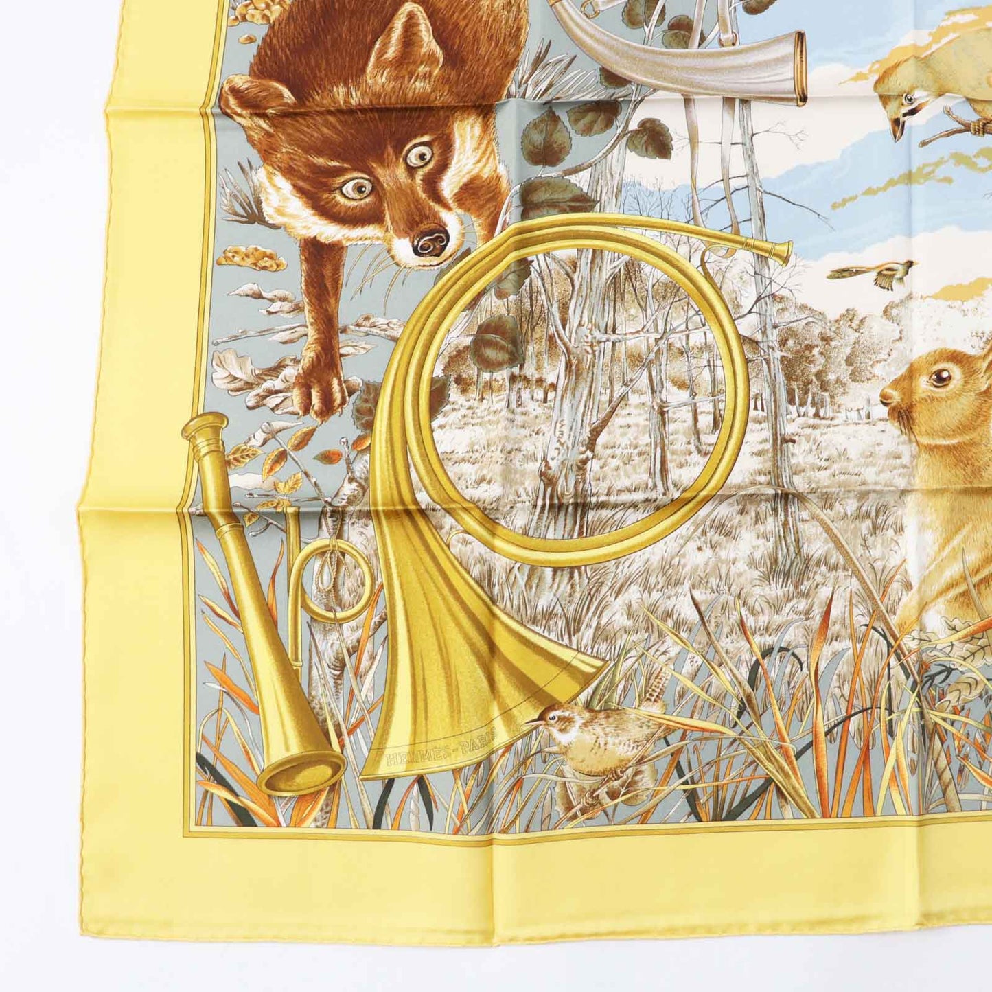 HERMES scarf Main: 100% silk Multi Carre90 CHASSE au BOIS forest hunting Women Used
