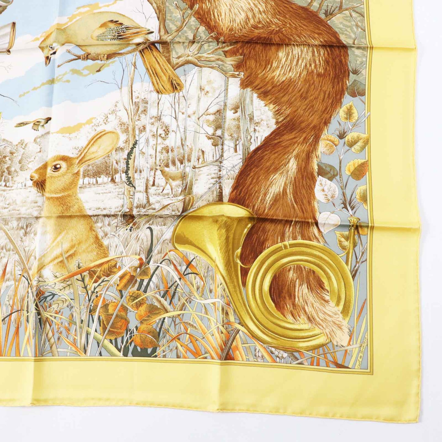 HERMES scarf Main: 100% silk Multi Carre90 CHASSE au BOIS forest hunting Women Used