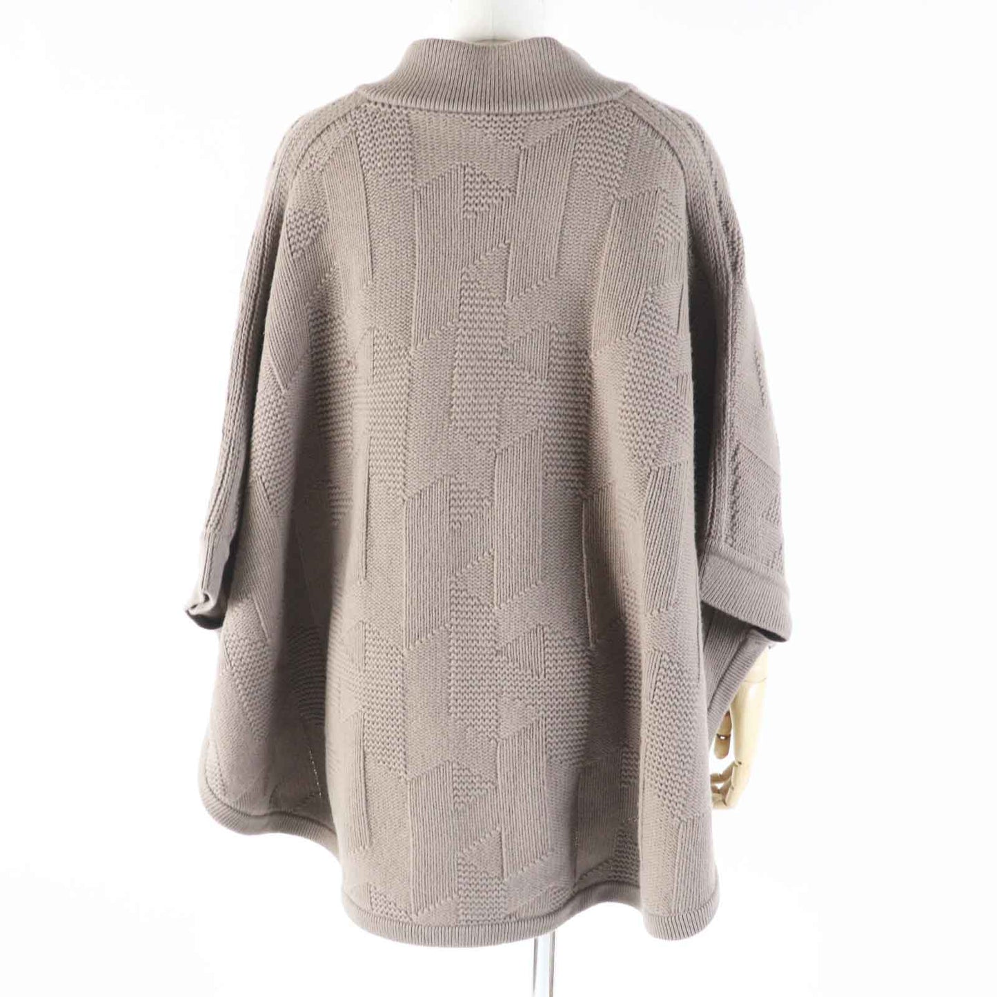 HERMES poncho 3H2602D4 Main: 100% wool, part: 95% wool, part: 5% nylon Brown type Women 34 Used