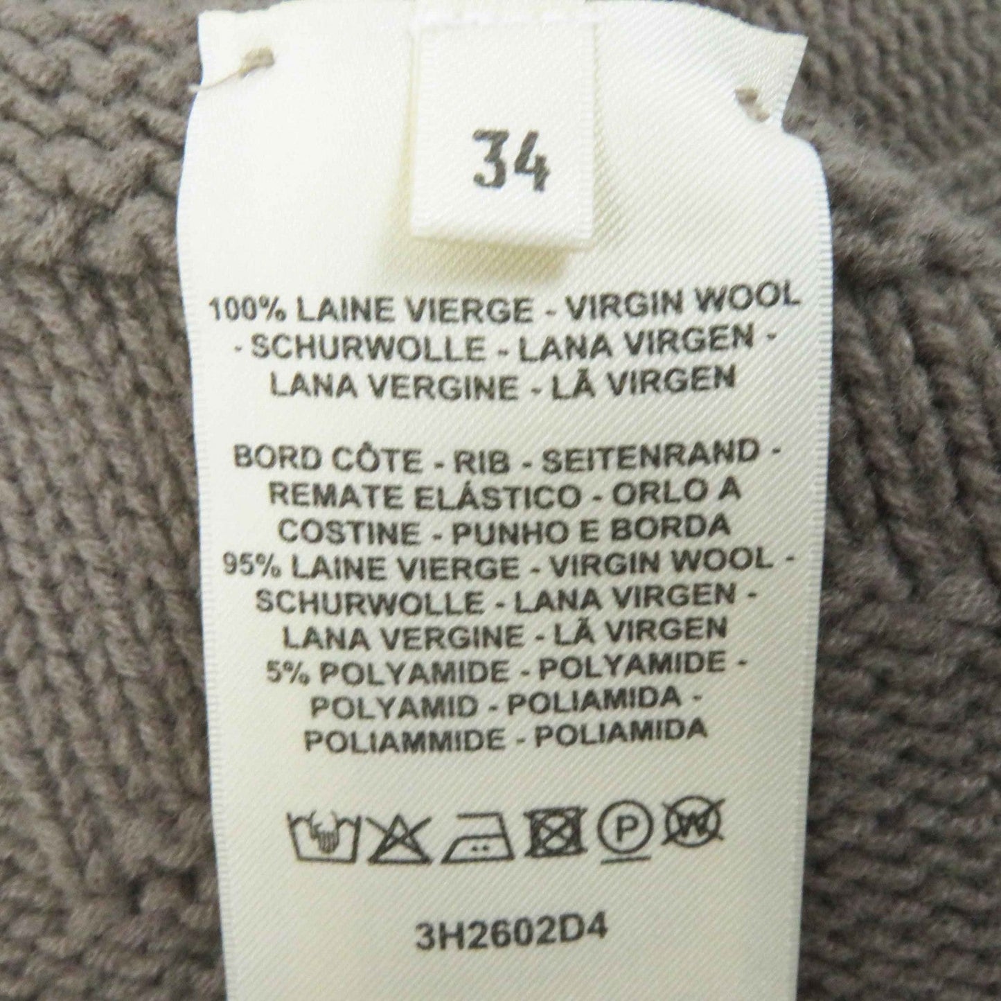 HERMES poncho 3H2602D4 Main: 100% wool, part: 95% wool, part: 5% nylon Brown type Women 34 Used