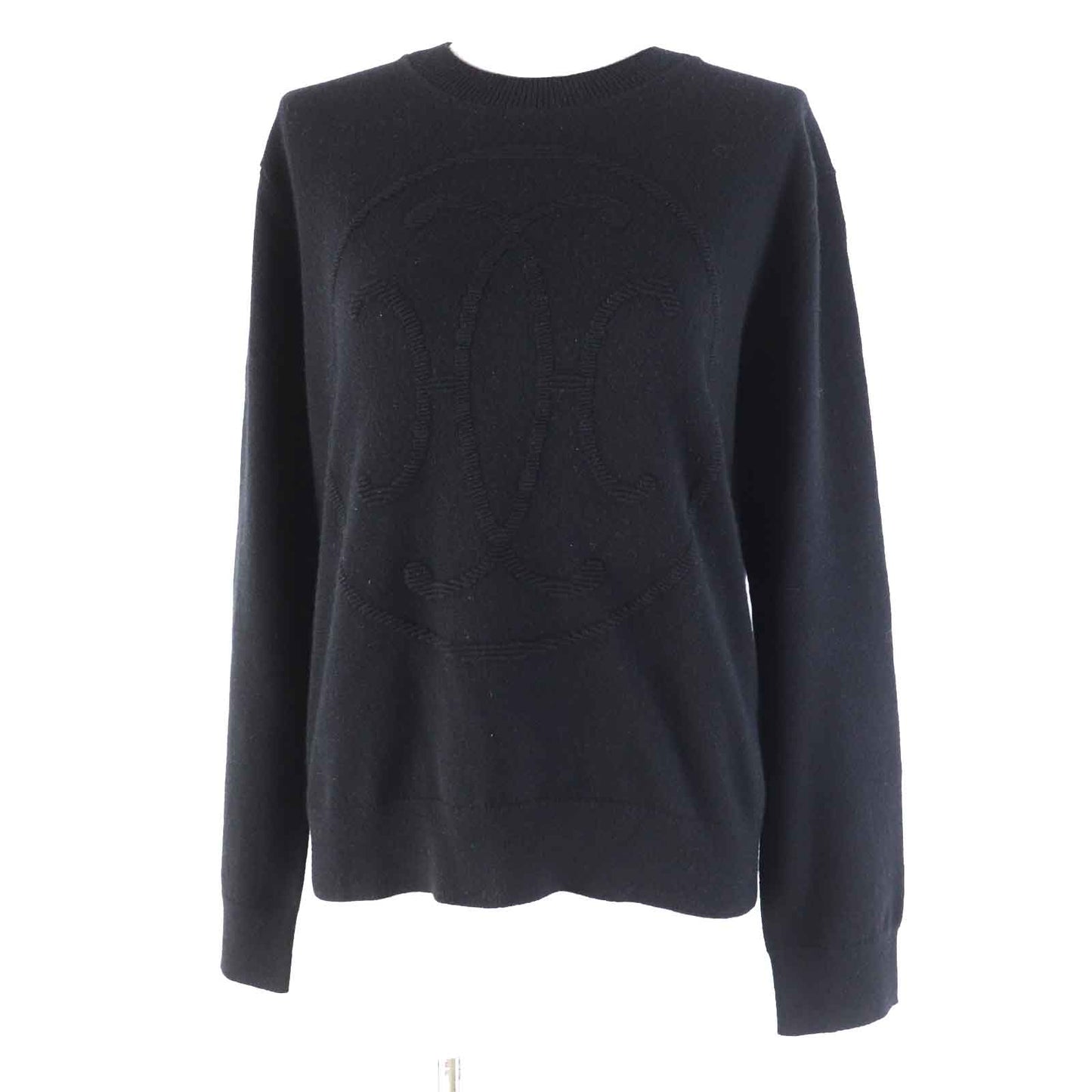 HERMES knit 4E2604D1 Main: 100% cashmere black Women 42 Used