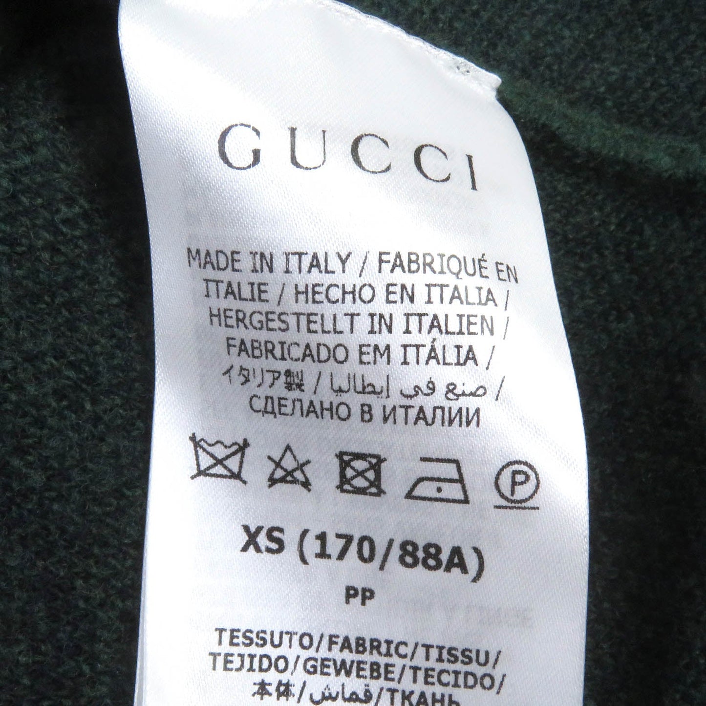 GUCCI cardigan 678939 Main: 100% wool, part: 94% wool, part: 5% nylon, part: 1% polyurethane green mens XS Used